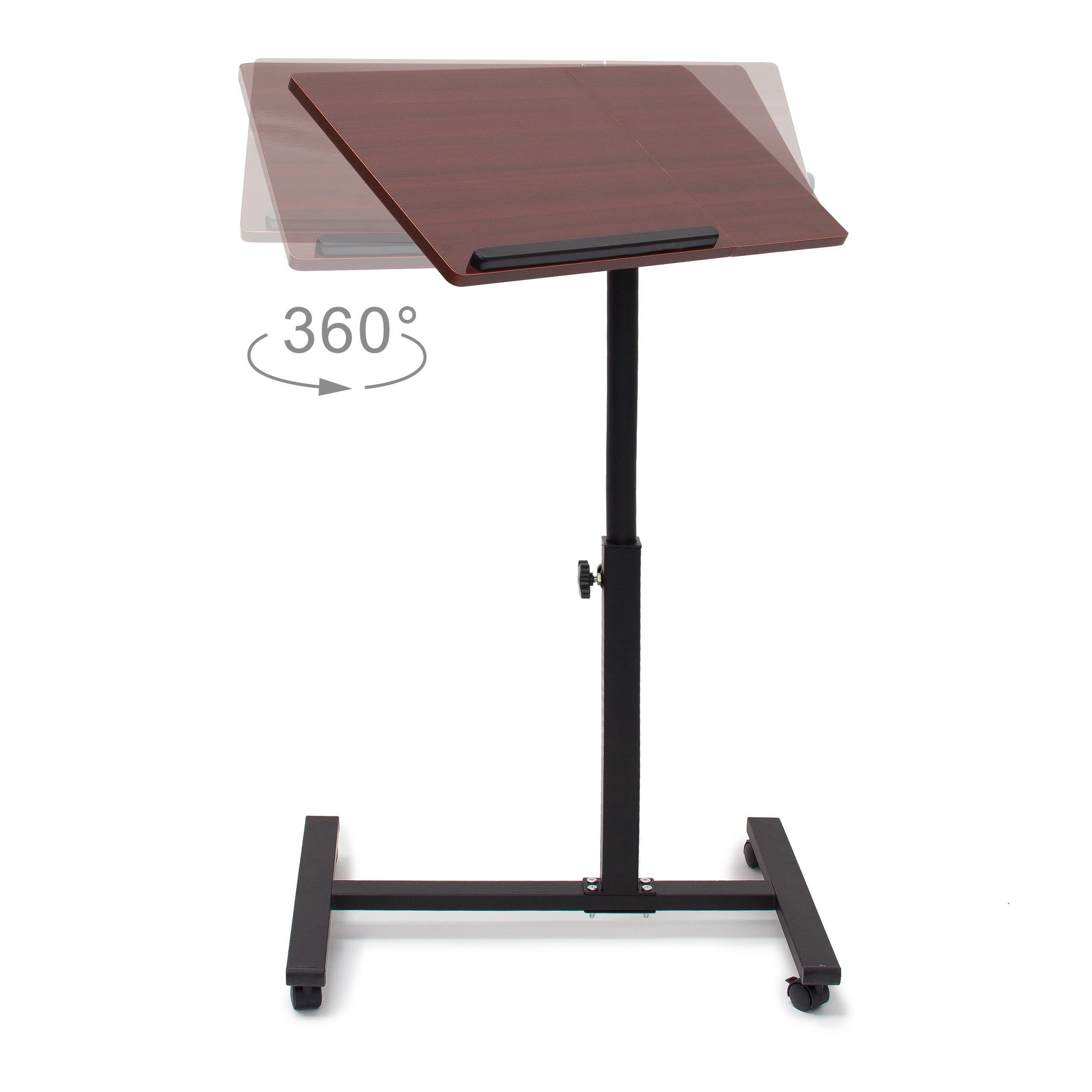 relaxdays Schreibtisch Laptoptisch höhenverstellbar Holz, rot