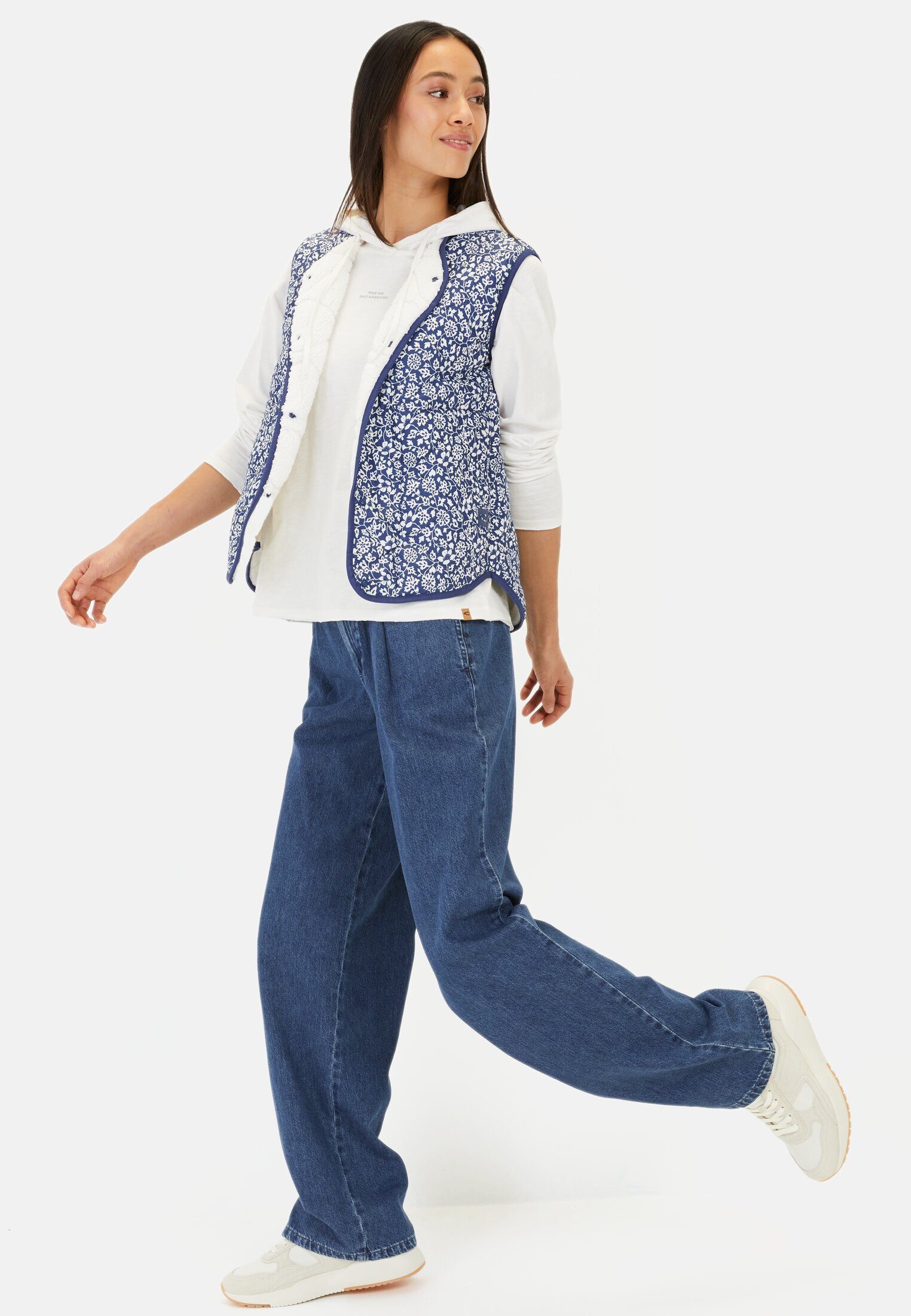 camel active Funktionsweste mit Blumenprint ärmellos Weste_Casual Weste