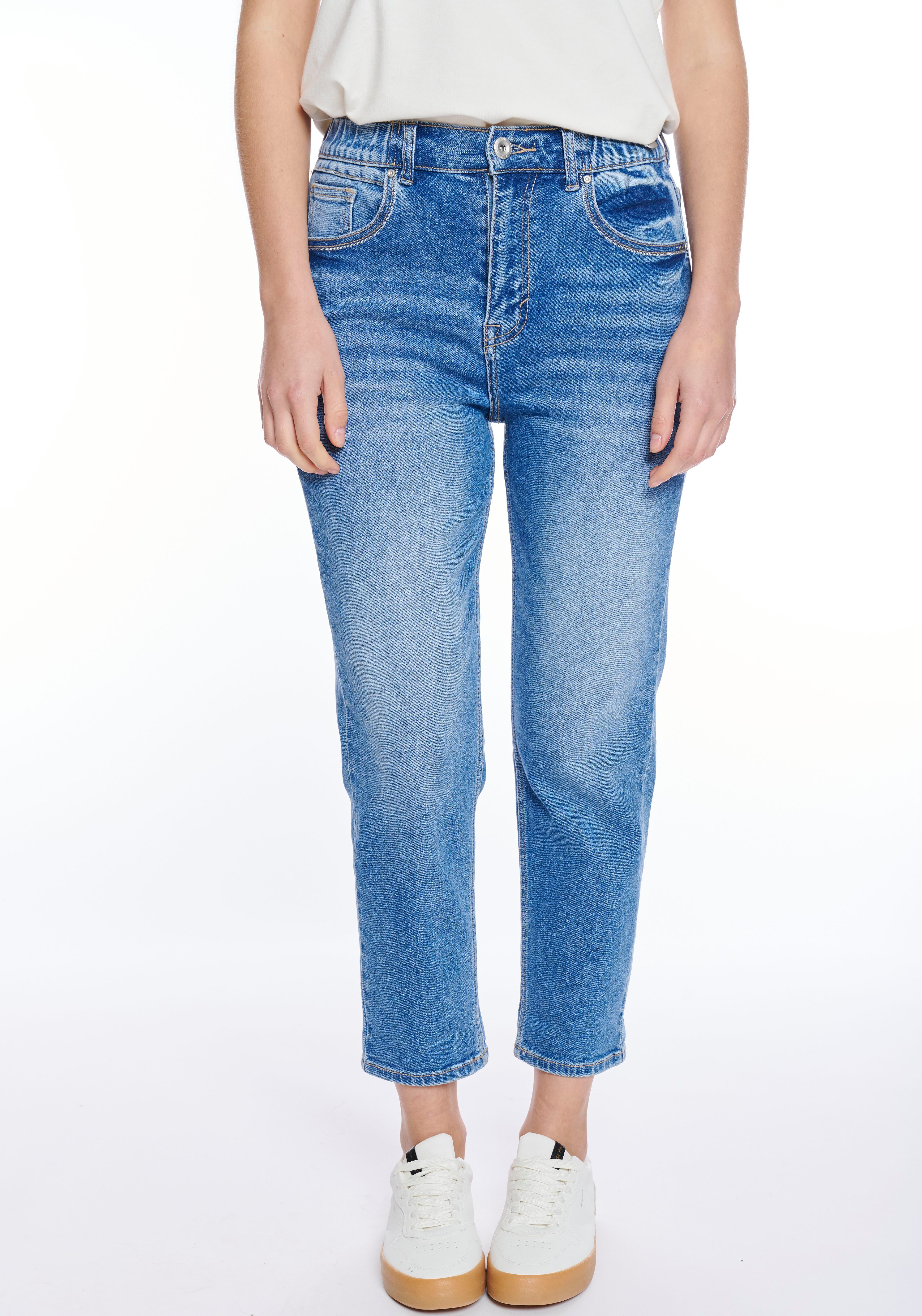 ZABAIONE High-waist-Jeans Ma44rbella mit seitlichem Gummizug am Bund günstig online kaufen