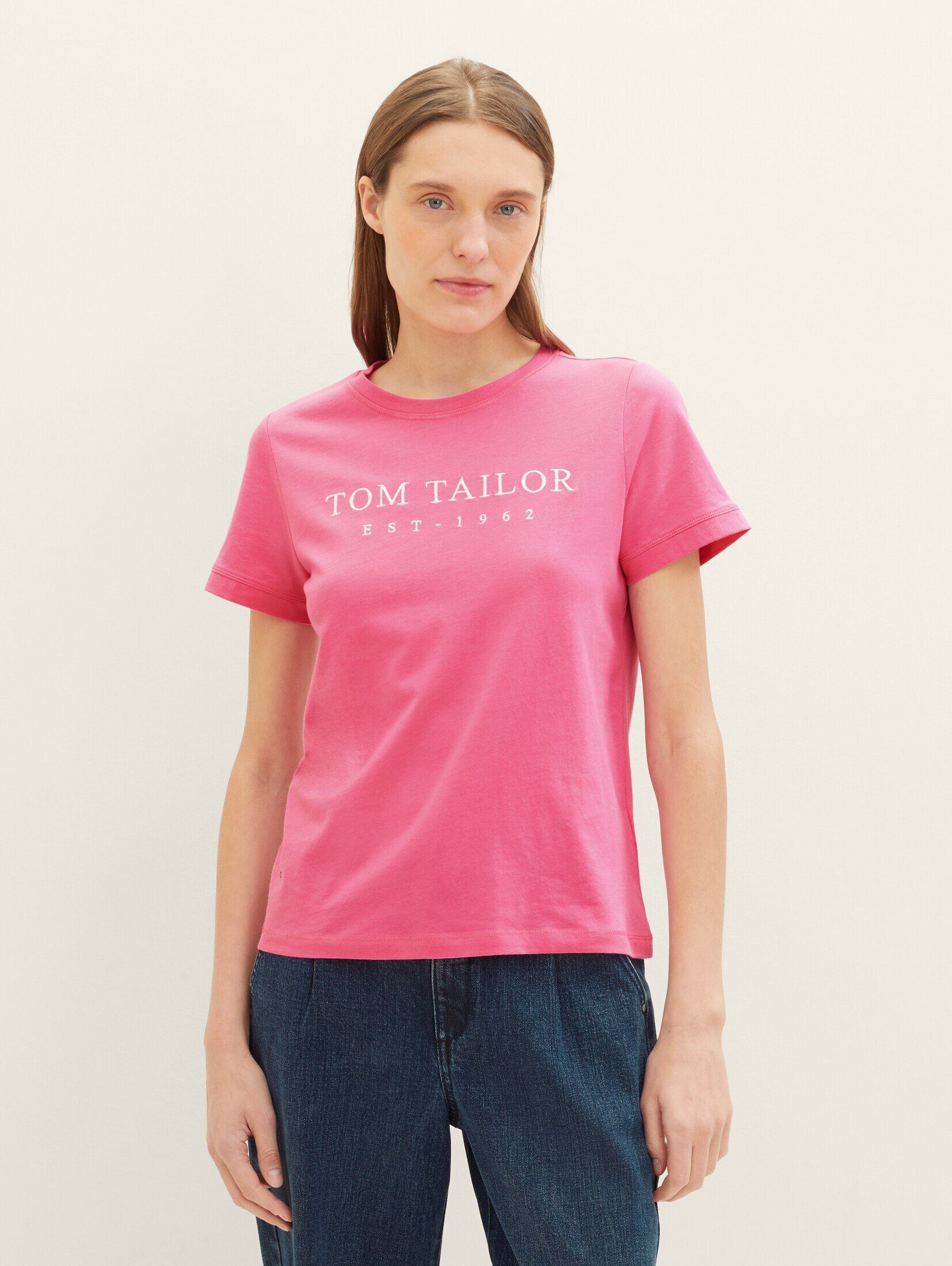 TOM TAILOR T-Shirt T-Shirt mit gesticktem Logo