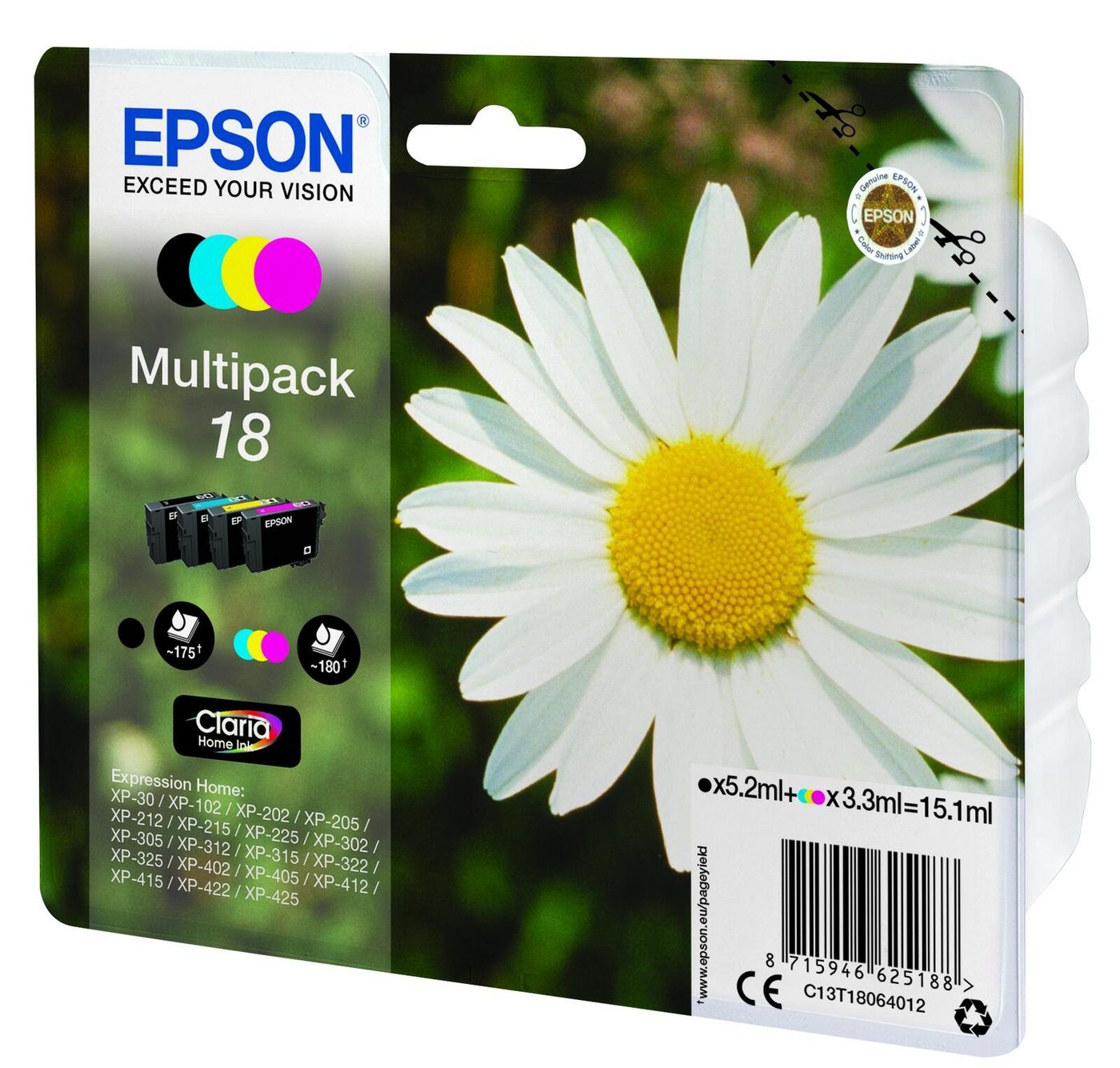 Thumbnail - Epson Epson 18 Gänseblümchen Druckerpatronen 4er Multipa Tintenpatrone