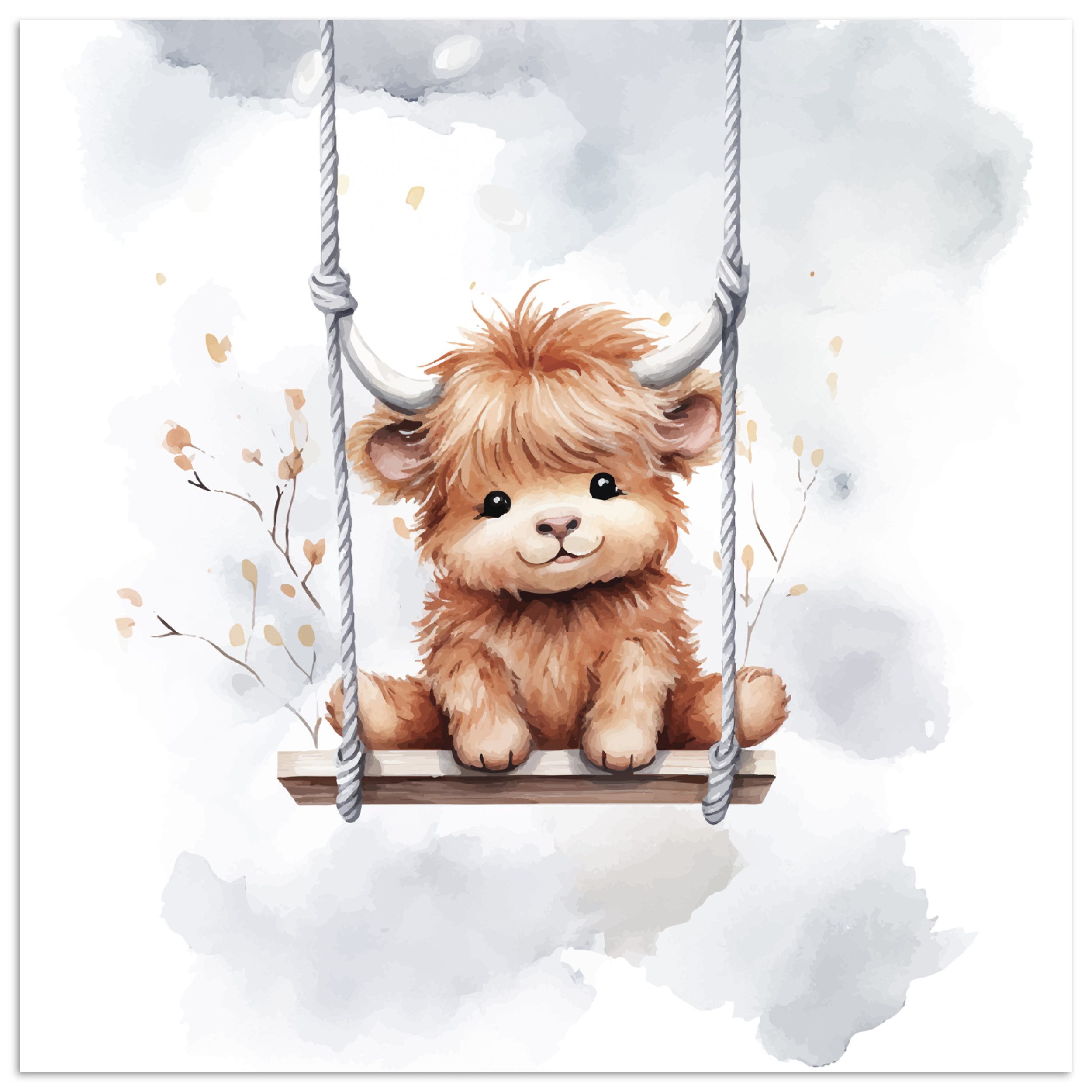 Poster Schottischer Highlander - Tier - Kinder - Babyzimmer - Kinderzimmer