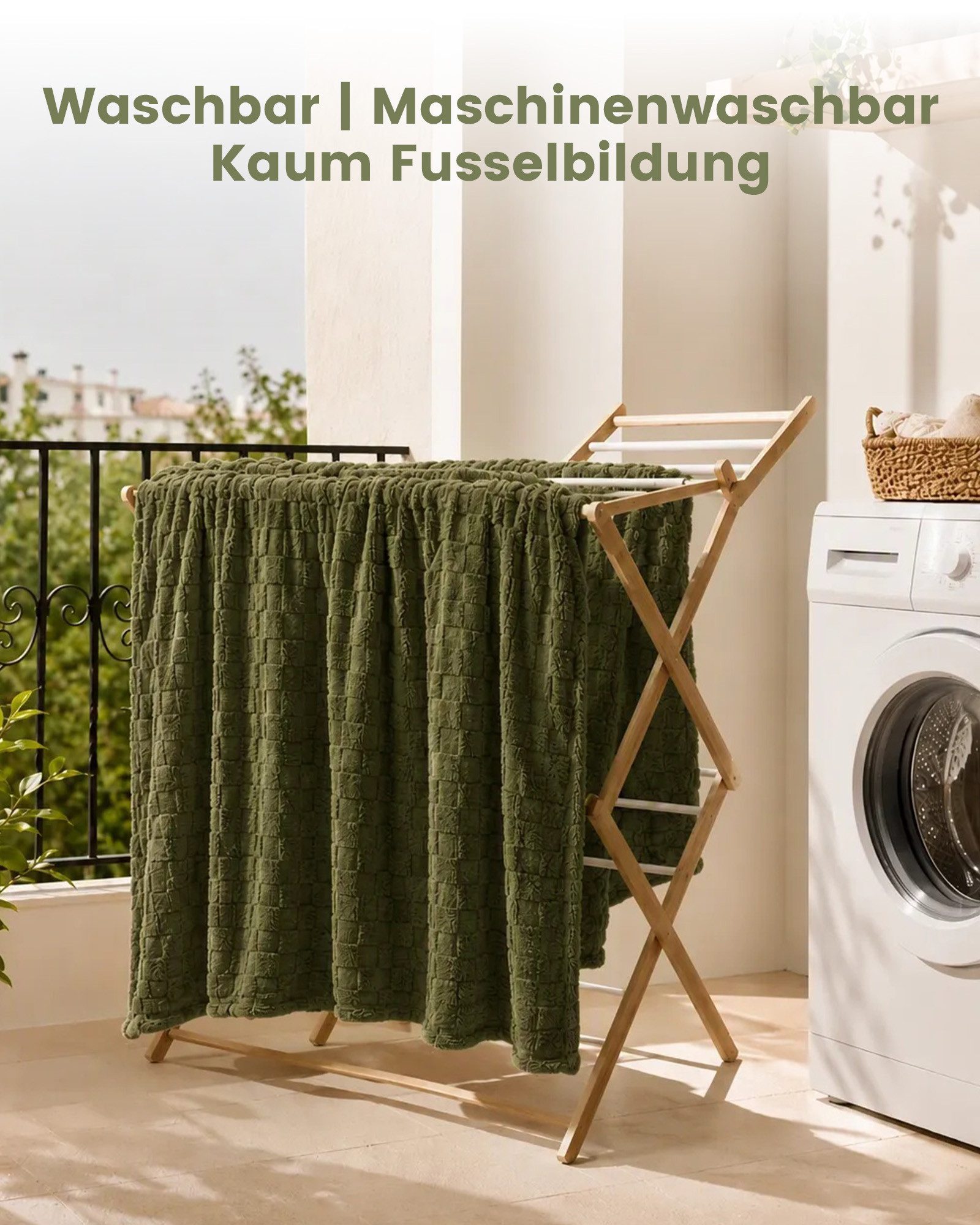 Good Nite Tagesdecke Gemütliche Fleecedecke - flauschig & kariert für alle Jahreszeiten, Flauschig, Weich, Bequem, Leicht – Bild 5 von 5