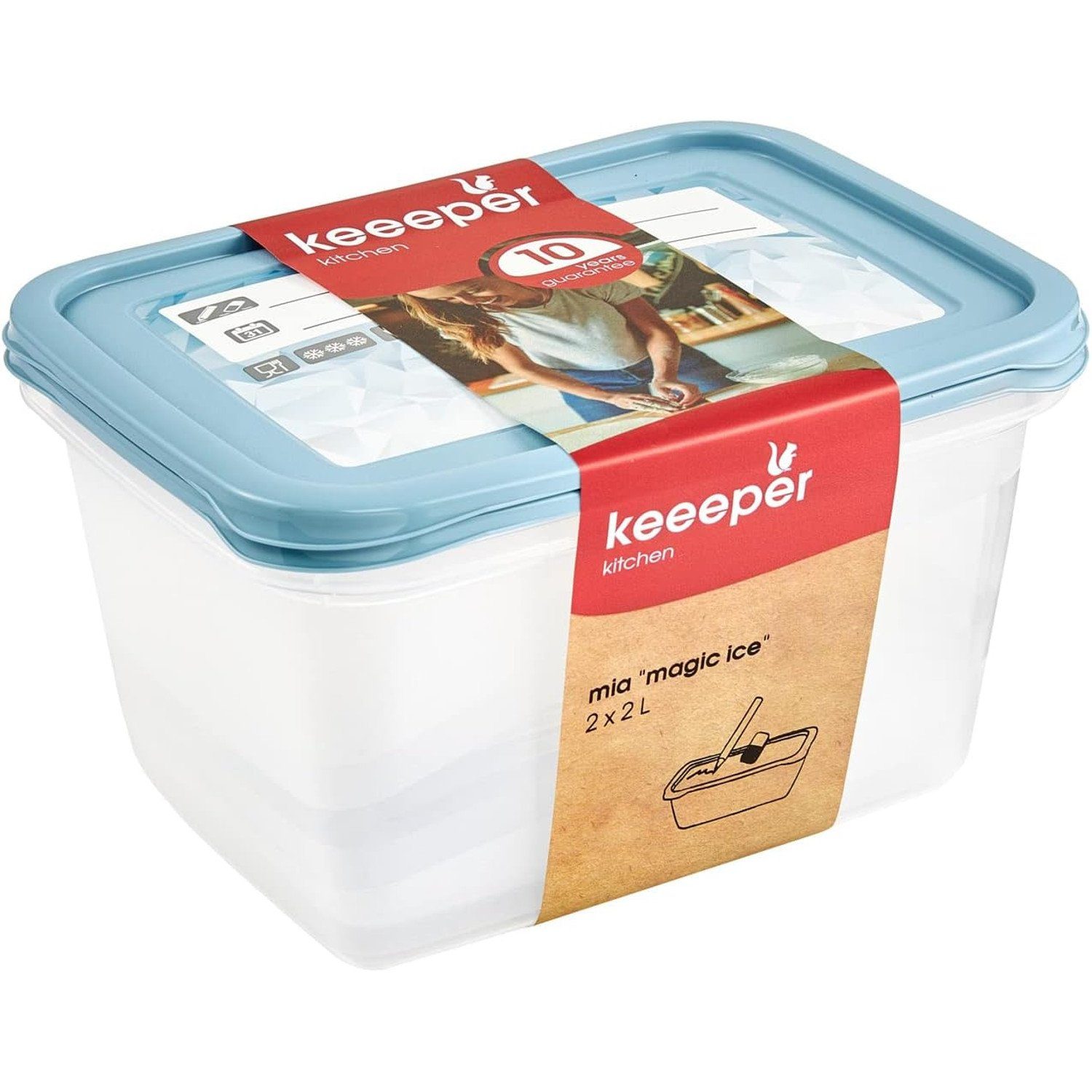 keeeper Vorratsdose 3069268028600, PP, (2-tlg), Mia Magic 2x2000 ml Lebensmittelbehälter-Set | Vorratsdosen