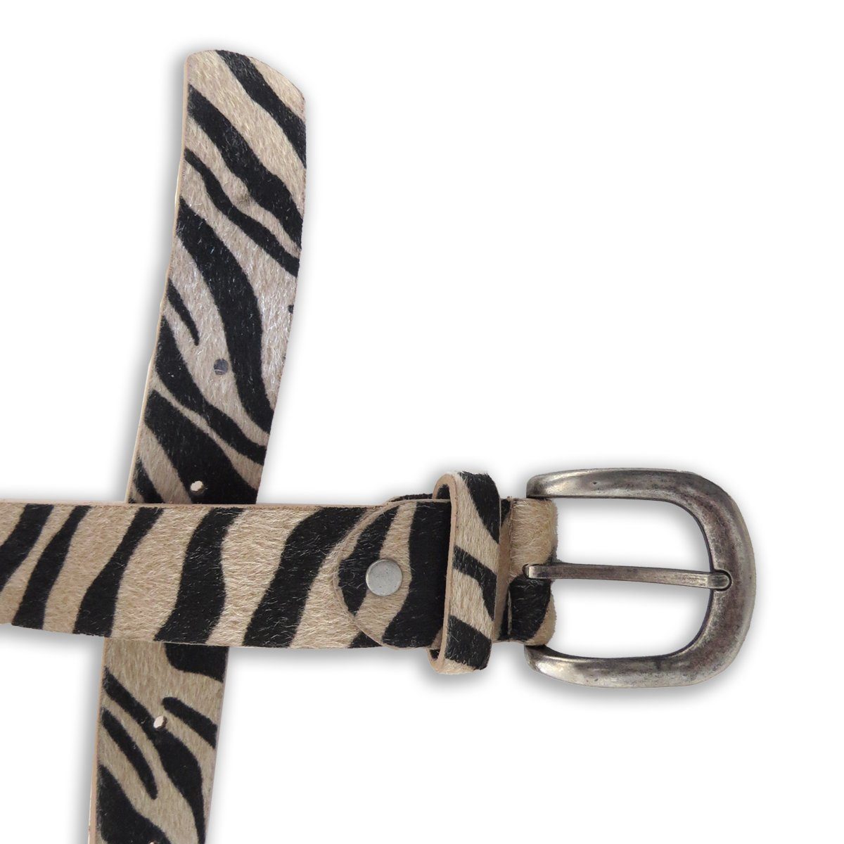 Zebra Sonia hellbraun-dunkelbraun Hüftgürtel Damengürtel Felloptik Originelli