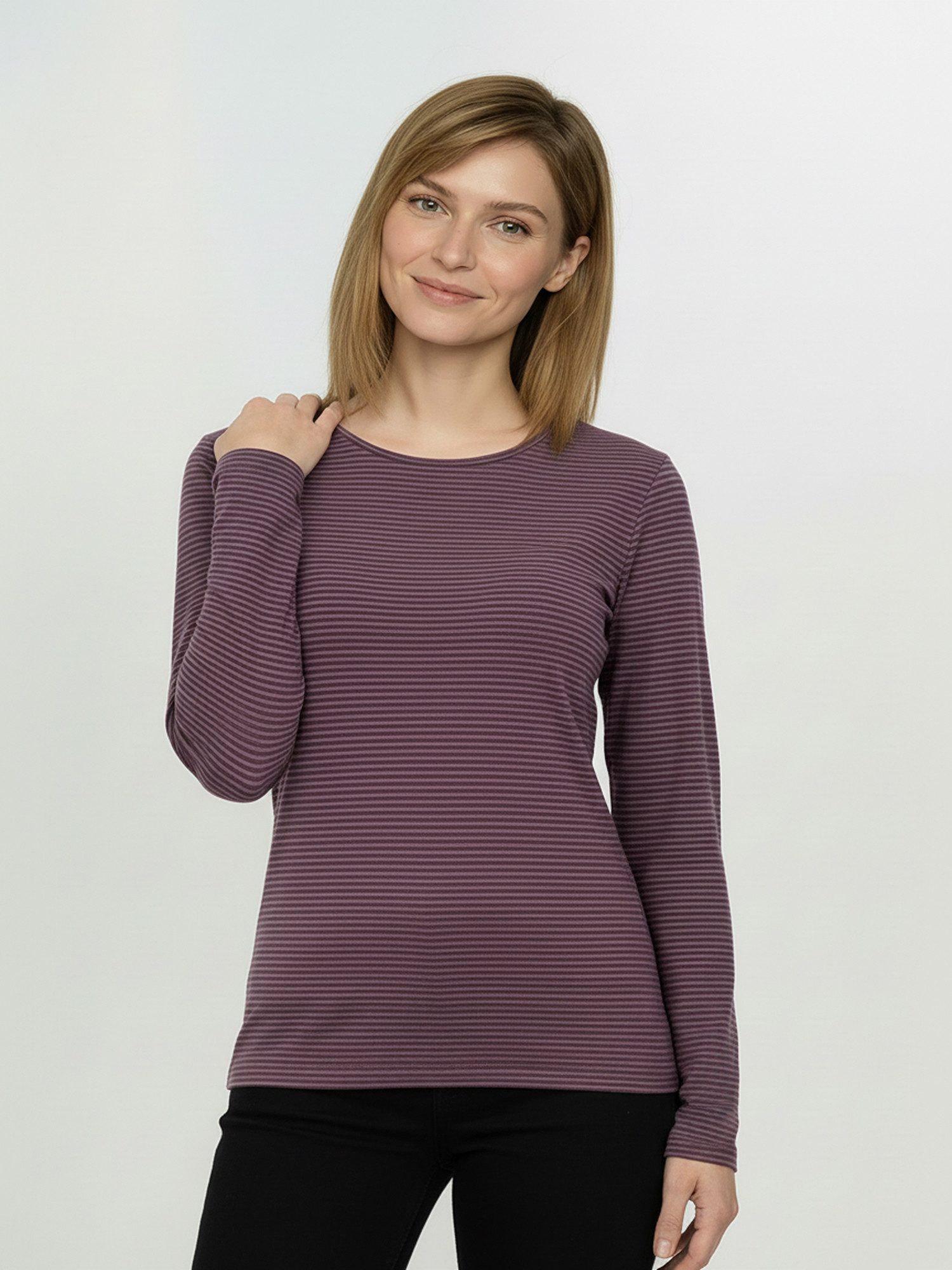GreenBomb Longsleeve Yummy Basic Motiv Basic (1er-Pack) figurbetont, langarm, Rundhalsausschnitt, Bio-Baumwolle, GOTS