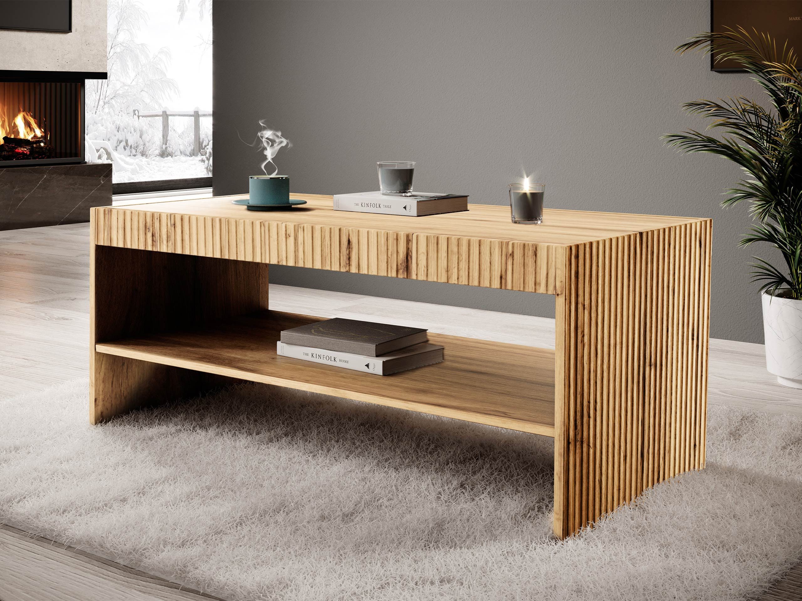 MIRJAN24 Couchtisch Vamos, Fronten gefräst, 120x57x51 günstig online kaufen