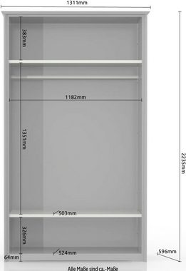 Home affaire Kleiderschrank Evergreen hochwertig UV lackiert, Drehtürenschrank im Landhaus Stil