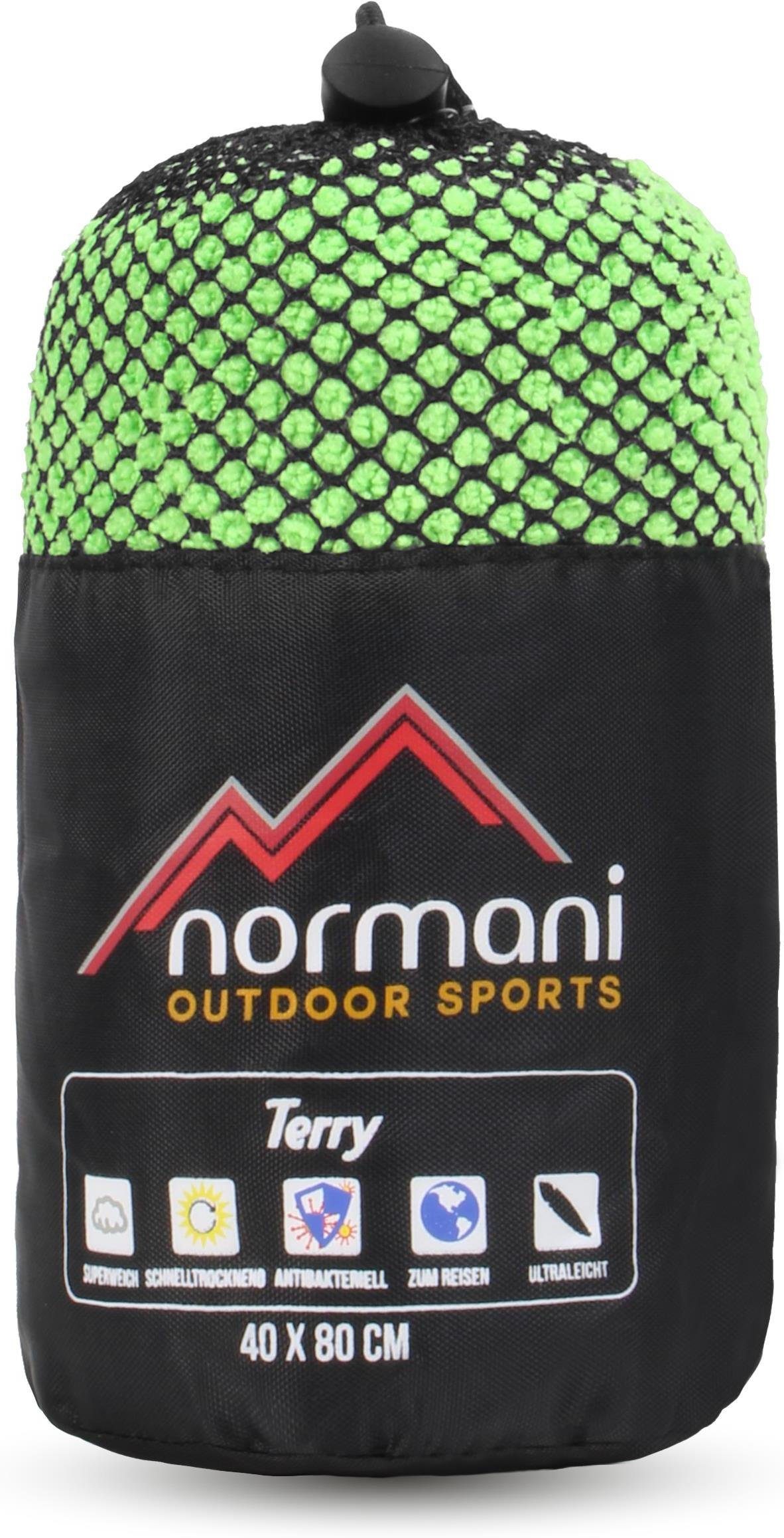 normani Reisehandtuch Mikrofaserhandtuch Terry, Polyester Grün 40x80