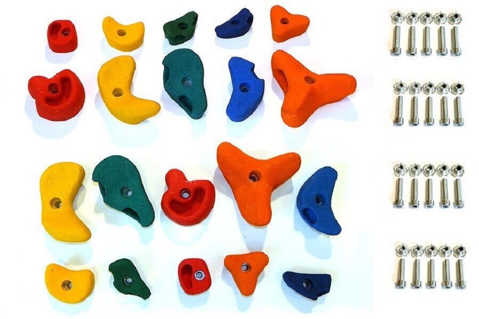 Gartenpirat Klettergriff 20er Set Klettersteine Mix Kletterwand Zubehör Spielturm Outdoor