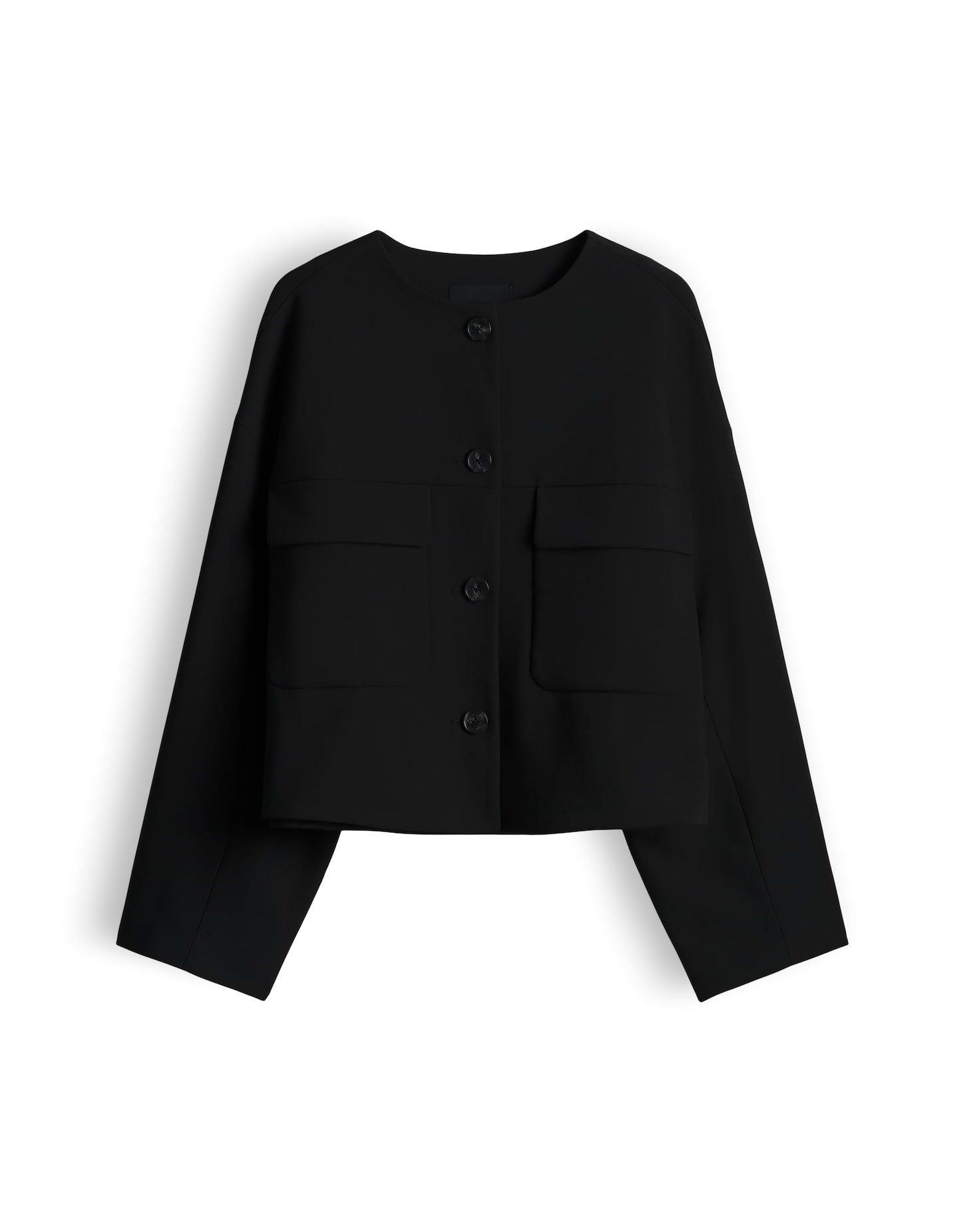 someday Jackenblazer Boxy Utility Jacke ohne Kragen Formstabile Qualität für langanhaltenden Komfort