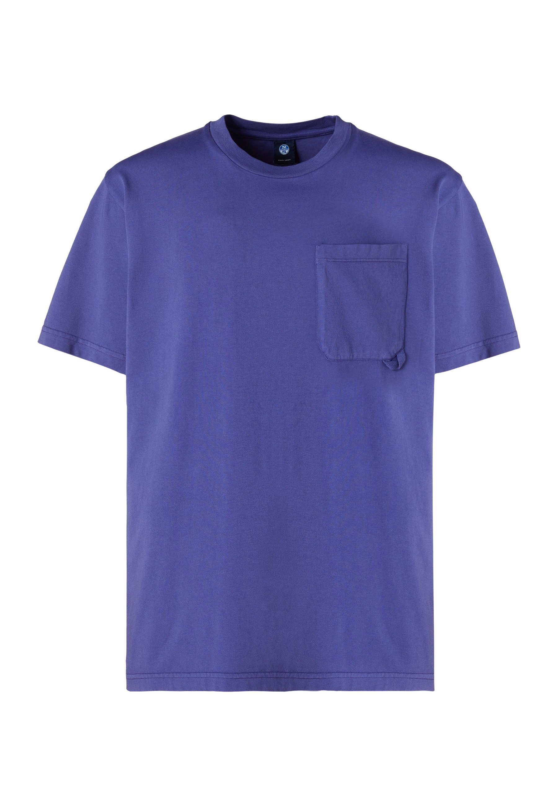 North T-Shirt C2 Ärmeln WAVE mit Sails BLUE kurzen T-Shirt