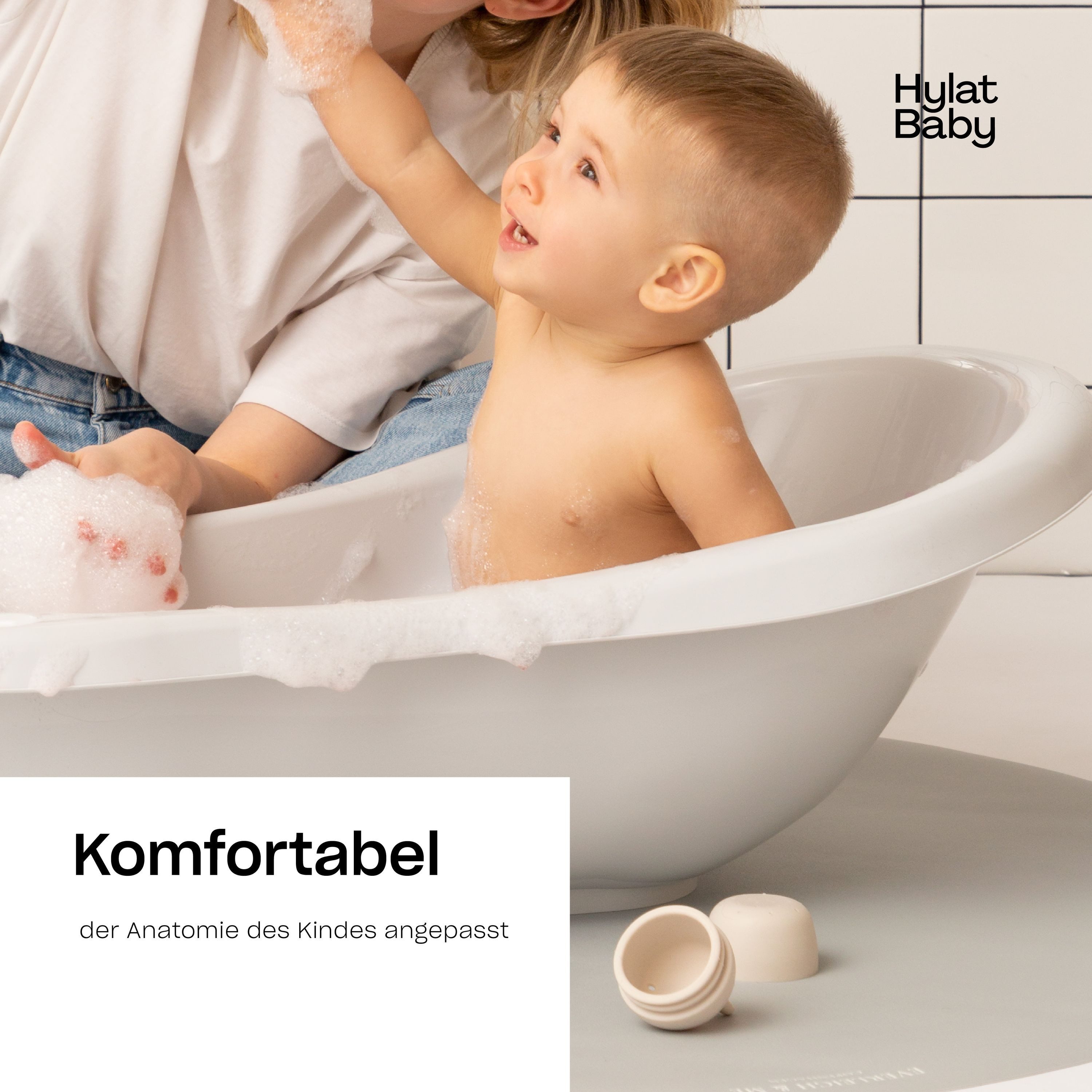 Thumbnail - Hylat Baby Babybadewanne Hylat Baby Badewanne mit Gestell - TÜV Rheinland zertifiziert - Lite, (2-tlg), Babywanne mit Ge...
