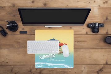MuchoWow Gaming Mauspad Illustration eines Wohnmobils am Strand (1-St), Mousepad mit Rutschfester Unterseite, Gaming, 40x40 cm, XXL, Großes
