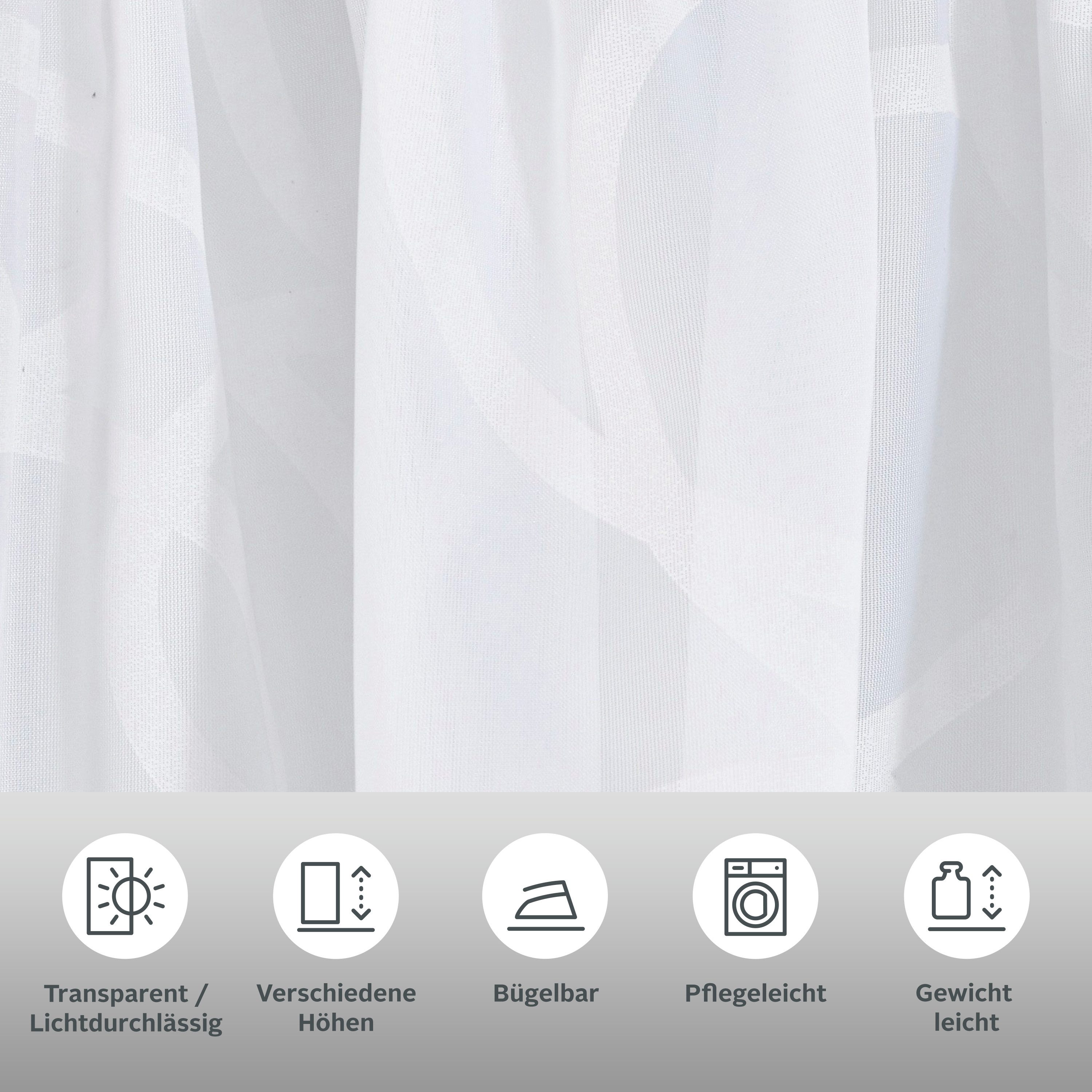 my home Gardine Tanaro (2 St), Kräuselband, transparent, Voile, Vorhang, Fe günstig online kaufen