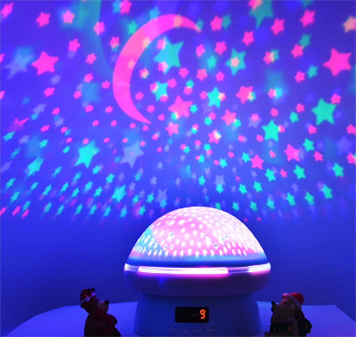 carefully LED rotierendes LED-Nachtlicht, Nachtlicht selected Pilz-Sternenhimmel-Lichtspielzeug Rosa