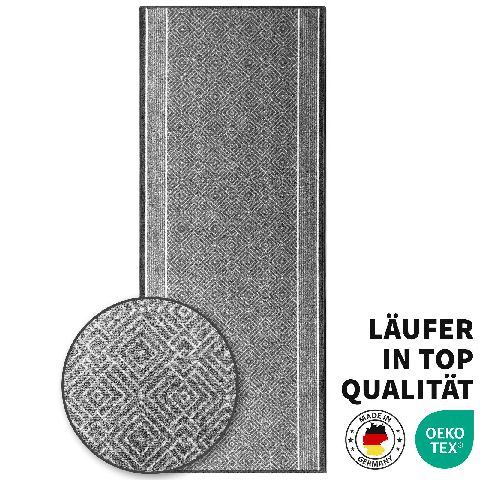 Kubus Teppich Läufer Raute, Hochwertiger Wohnteppich, günstig online kaufen