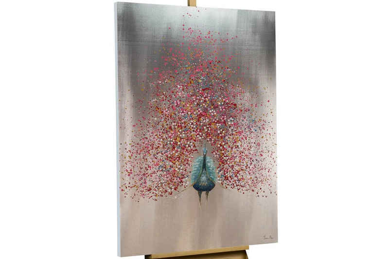 KUNSTLOFT Gemälde Vogel des Frühlings 80x120 cm, Leinwandbild 100% HANDGEMALT Wandbild Wohnzimmer