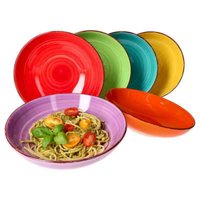 MamboCat Pastateller 6er Set Spaghettiteller Uni bunt - 24326746