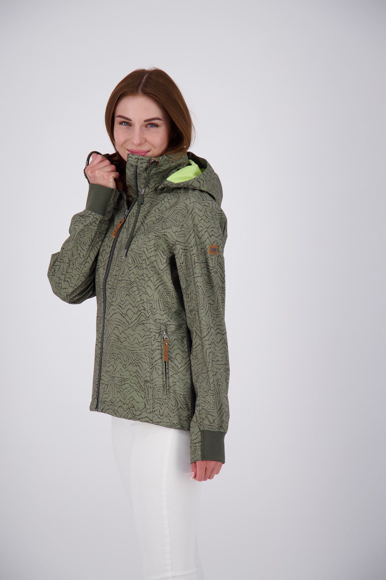 LPO Softshelljacke SHELBY PEAK IV Women leichte Softshelljacke mit All-Over-Print und abnehmbarer Kapuze – Bild 3 von 5