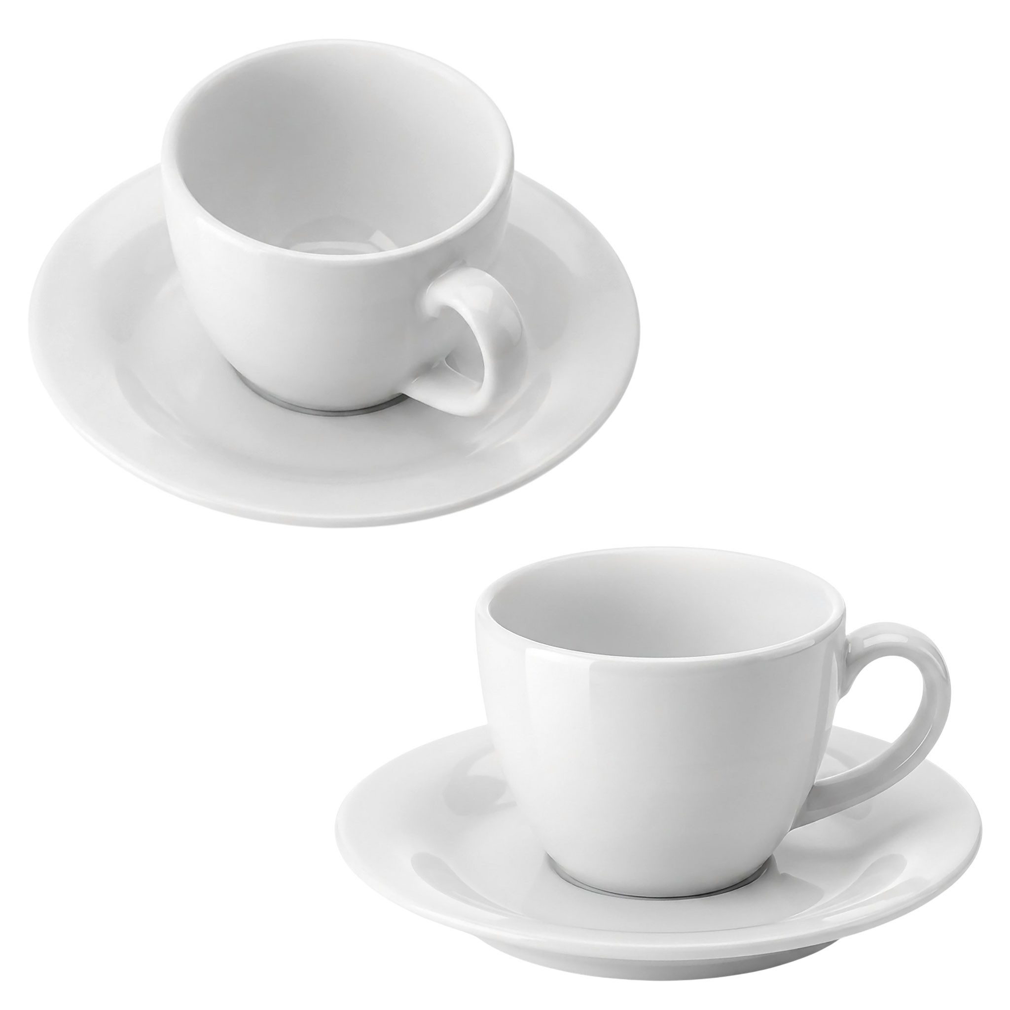 Spetebo Tasse Kaffeegeschirr mit Henkel in weiß, 12-tlg., Porzellan, Kaffeebecher für Büro, Gastronomie und Zuhause – Bild 2 von 5