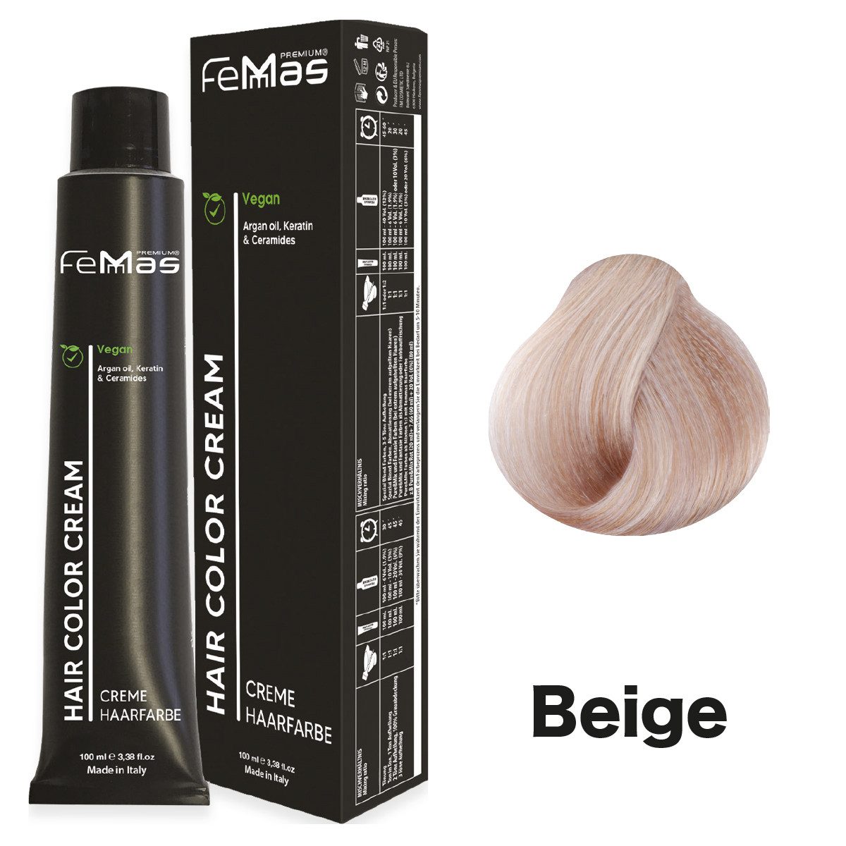 Femmas Premium Haarfarbe FemMas Hair Color Cream 100ml, 1-tlg.