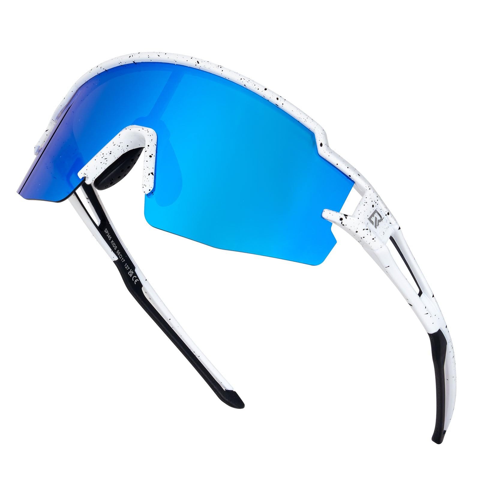 ROCKBROS Fahrradbrille Sportbrille Kinder Outdoor Radfahren Wandern TR90 Rahmen, polarisierte Gläser, UV400 Schutz, winddicht, rutschfest, verstellbar