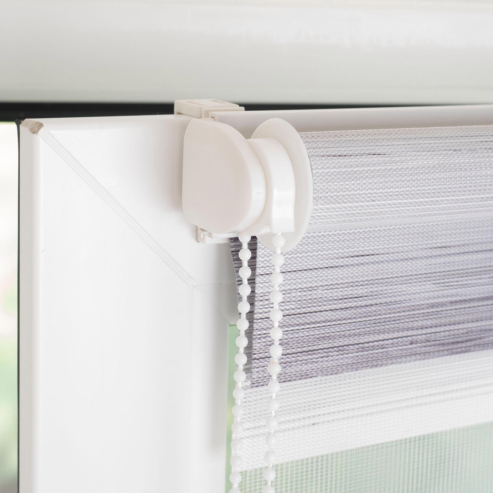 Doppelrollo Farbverlauf, Liedeco, Lichtschutz, ohne Bohren, Klemmfix