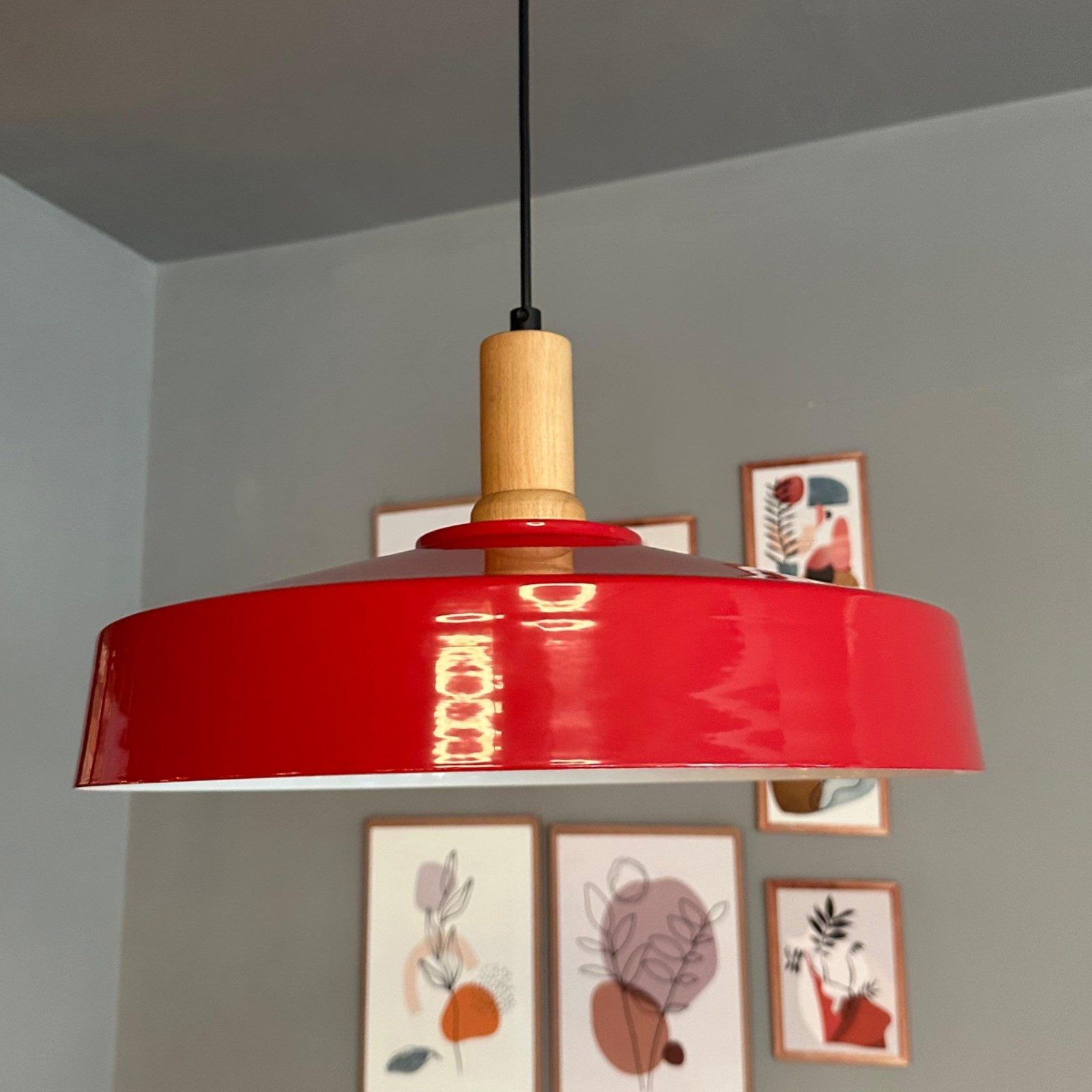 Bamyum Pendelleuchte Ace Holz Vintage, Industrial aus Metall Holz E27 Hängelampe, ohne Leuchtmittel