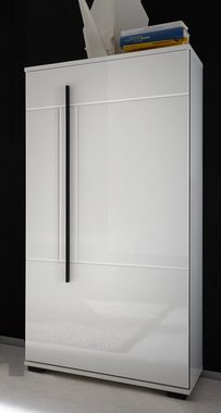Furn.Design Hochkommode Design-D (Kommode ca. 60 x 126 cm), in weiß Hochglanz