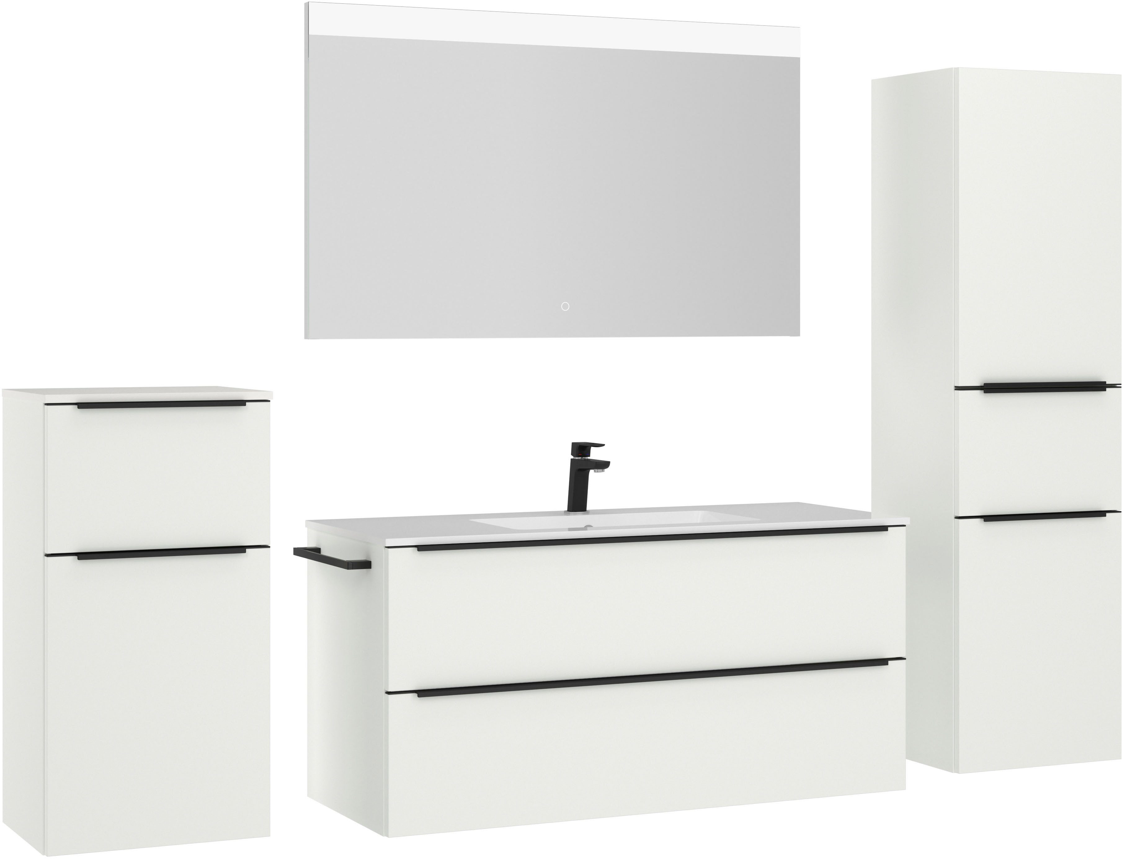 nobilia® Badmöbel-Set Levere, (4-St., vormontiert, mit günstig online kaufen