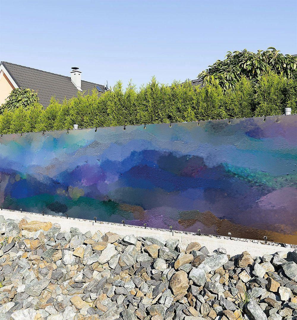 Sichtschutzzaunmatten Zaunbanner Farbtupfer silber gold Sichtschutz Garten Zaun