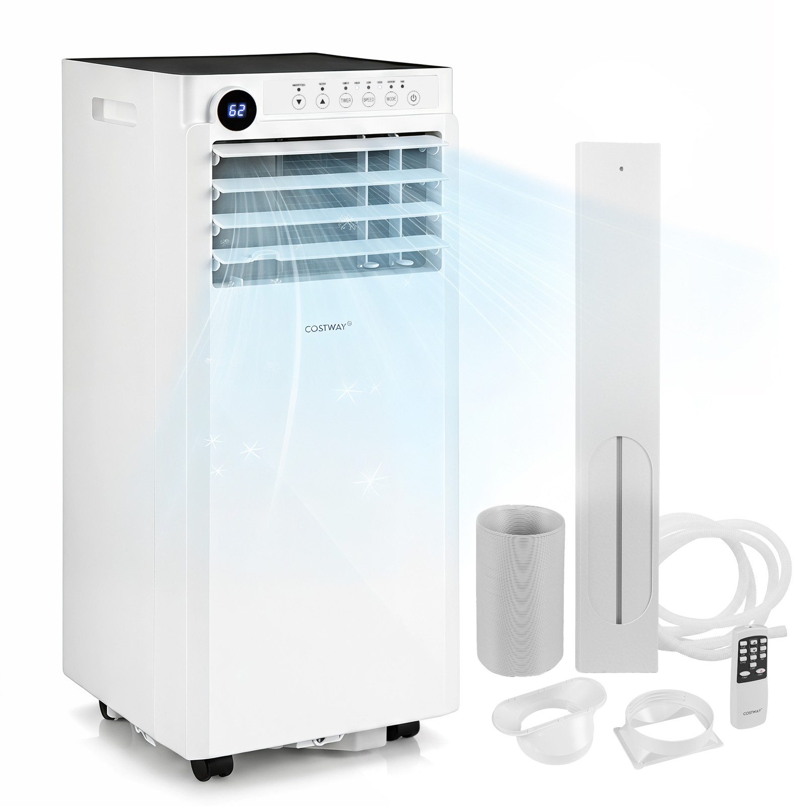 COSTWAY 3-in-1-Klimagerät, 9000BTU Klimaanlage mit Abluftschlauch