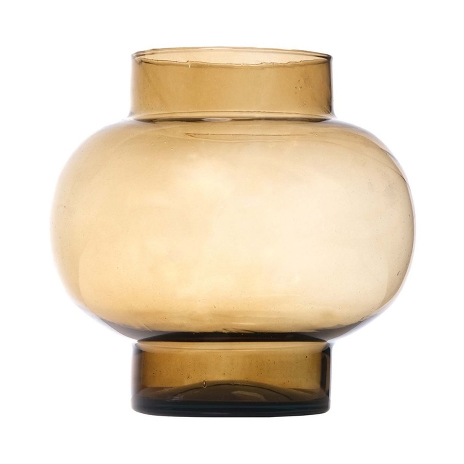 INNA-Glas Kugelvase Kugelige Glas Vase RAINIERO, recycelt, orange-brau