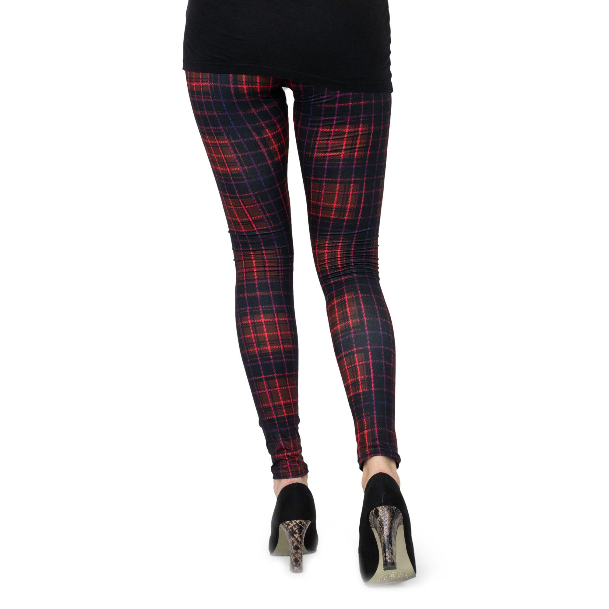 cosey Leggings Business Line Leggings (Einheitsgröße XS-L) Gitter Rot günstig online kaufen