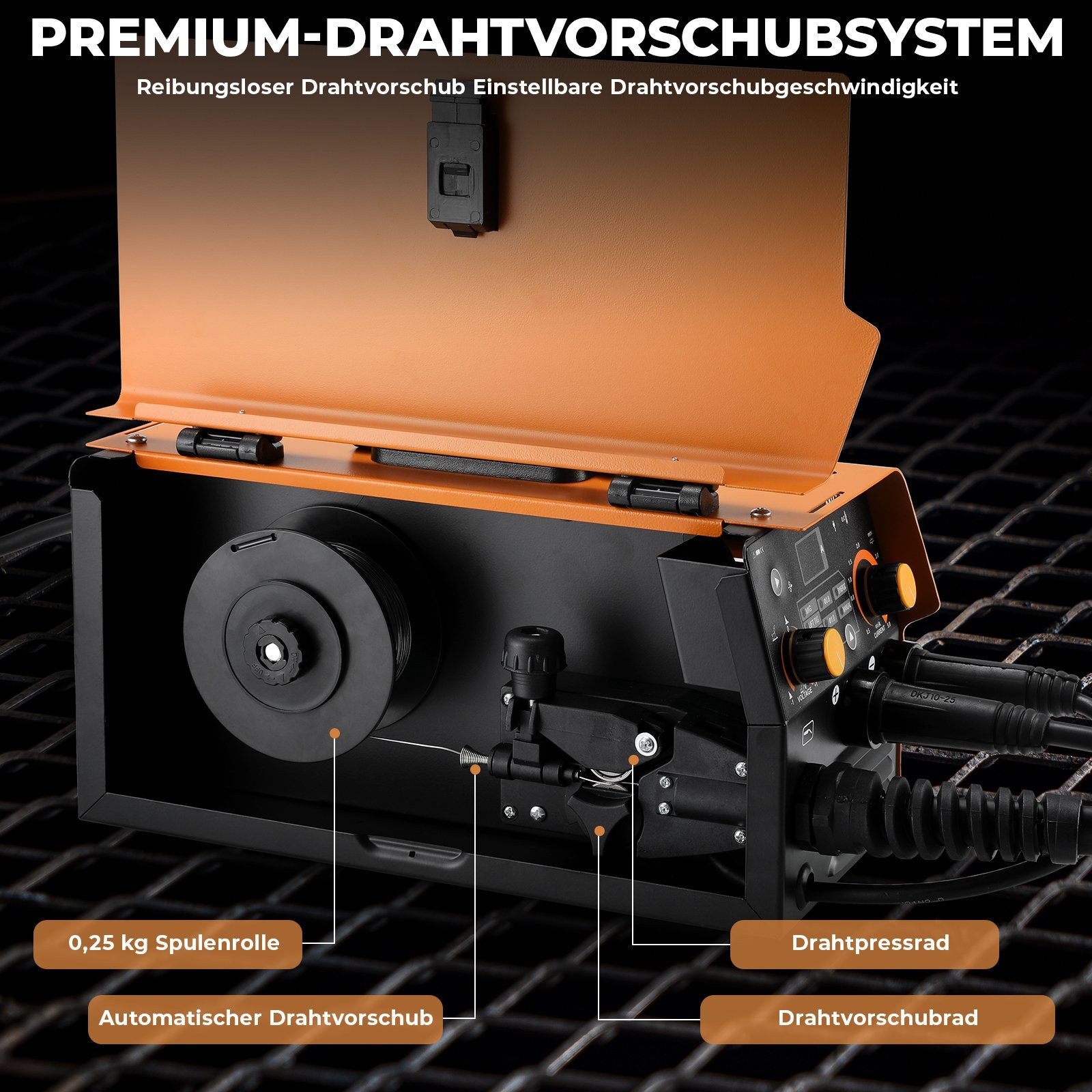 TLGREEN Fülldrahtschweißgerät ohne Gas, 20,00 - 140,00 A, MIG Schweißpistole, Maske & Bürste, synergischem Drahtvorschub, Tragbares MIG Schweißgerät 140 A, 3 IN 1 Schweißgerät MIG/MMA/TIG