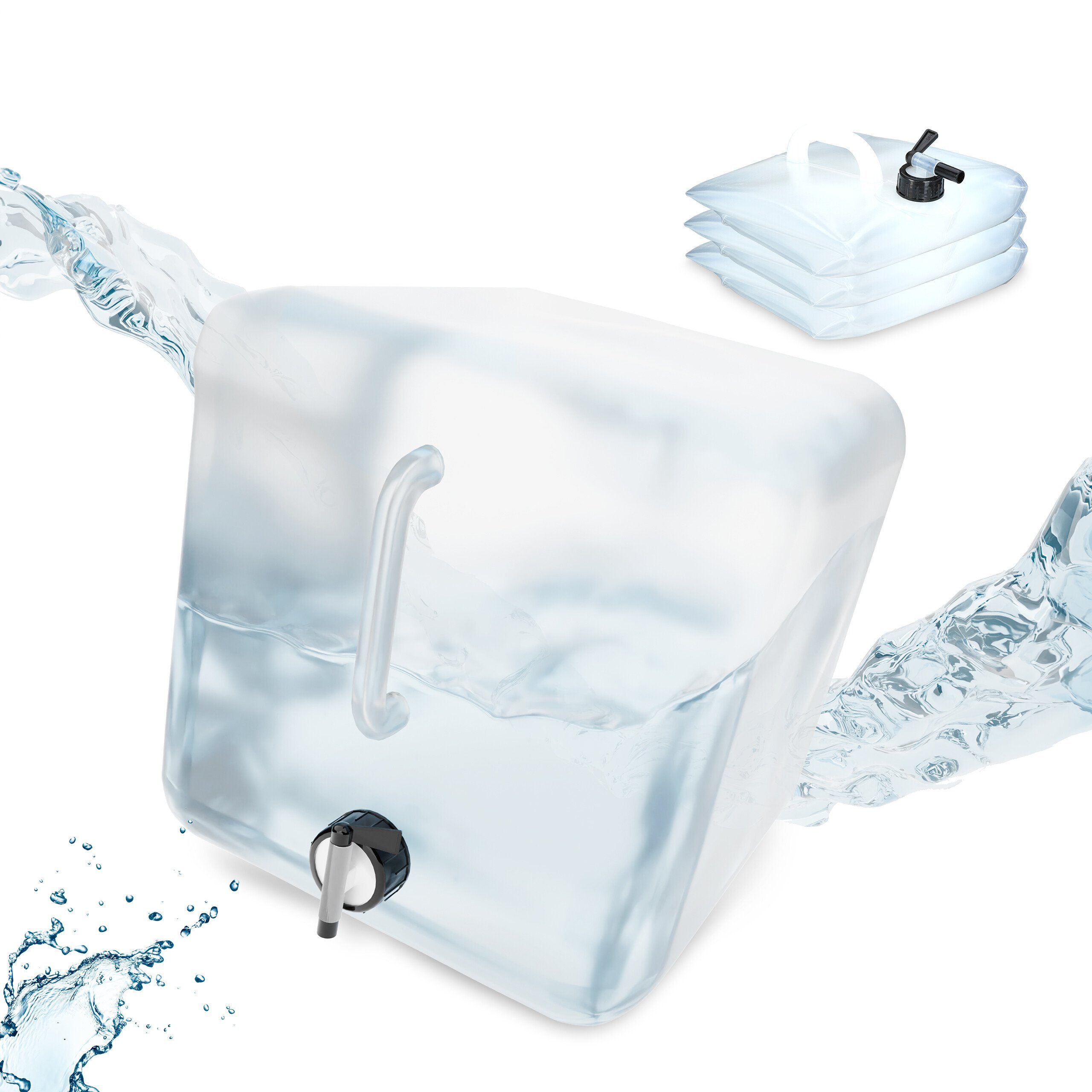 relaxdays Kanister Faltbarer Wasserkanister im 4er Set (4 St), 20 Liter