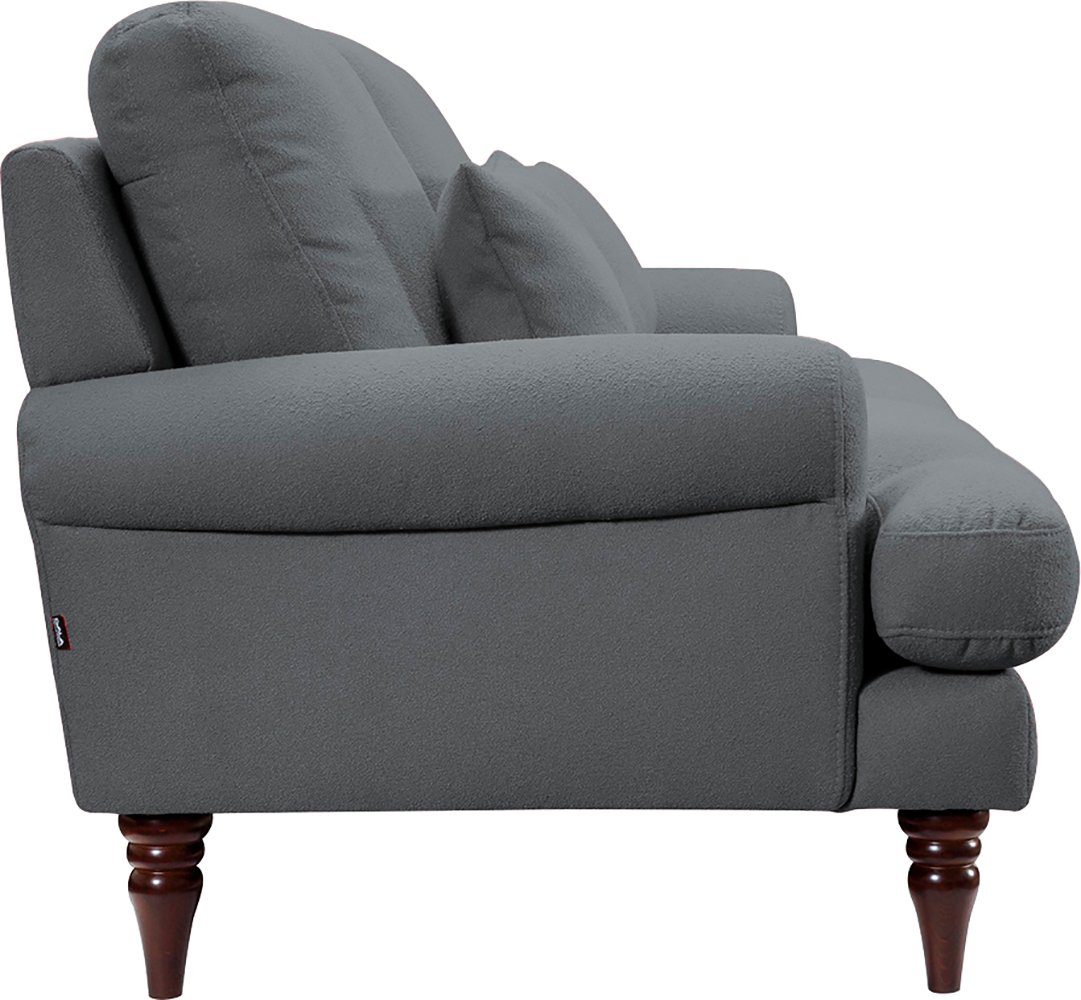 Zierkissen Schaumstoffflocken-Füllung, - mit 3-Sitzer, Holzfüßen inklusive und fashion sofa exxpo