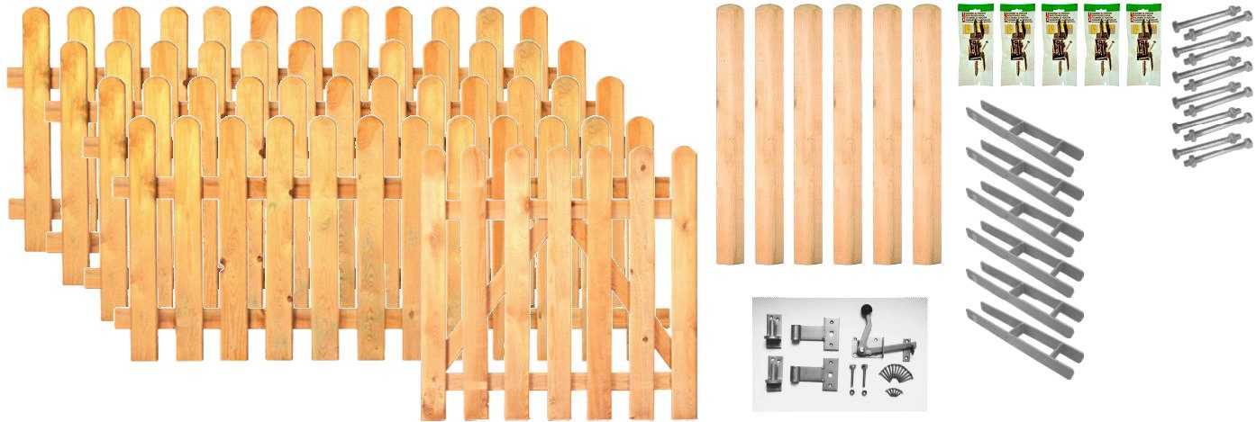 Tetzner & Jentzsch Lattenzaun Lakeland 1, (Set), 4 Elemente, LxH: 874x100 cm