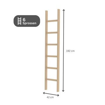 PROREGAL® Anlegeleiter Sprossen-Anlegeleiter Holz ohne Traverse 6 Sprossen