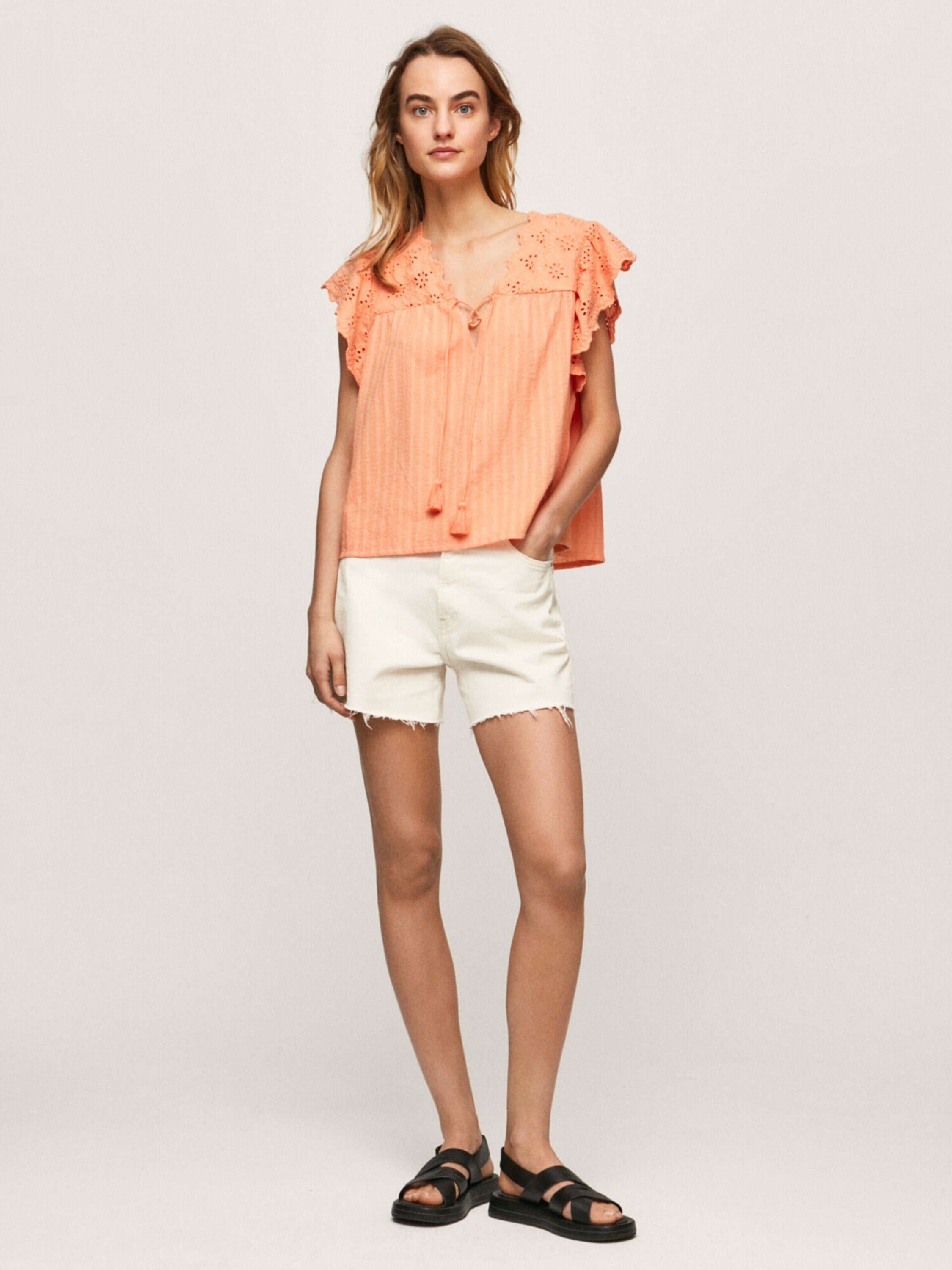 Pepe Jeans Kurzarmbluse Anaise (1-tlg) Fransen günstig online kaufen