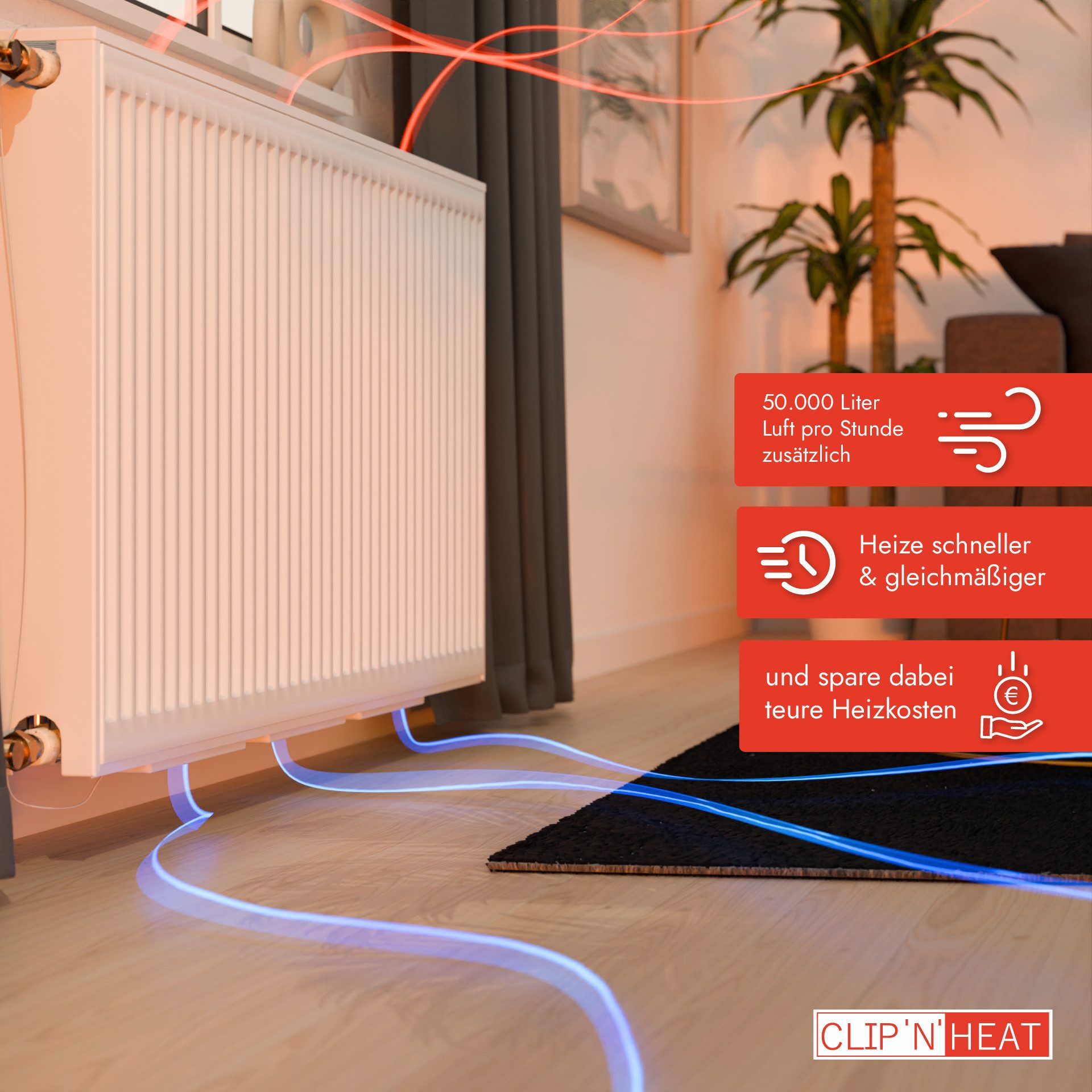 CLIP`N`SHADE Heizkörperventilator Double Set mit 2x Ventilator, Heizkörperv günstig online kaufen