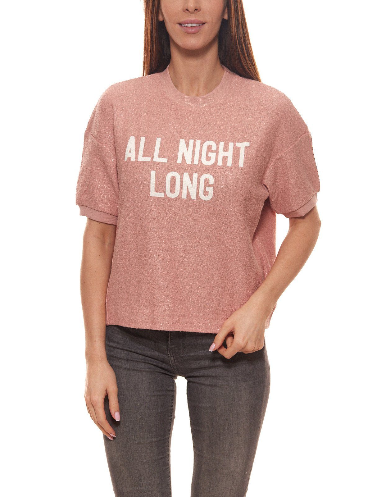 Lee Cooper Lee® Sweater Lee All Night Long Sweater kurzärmliges Damen Sweat-Shirt Pullover Rosa