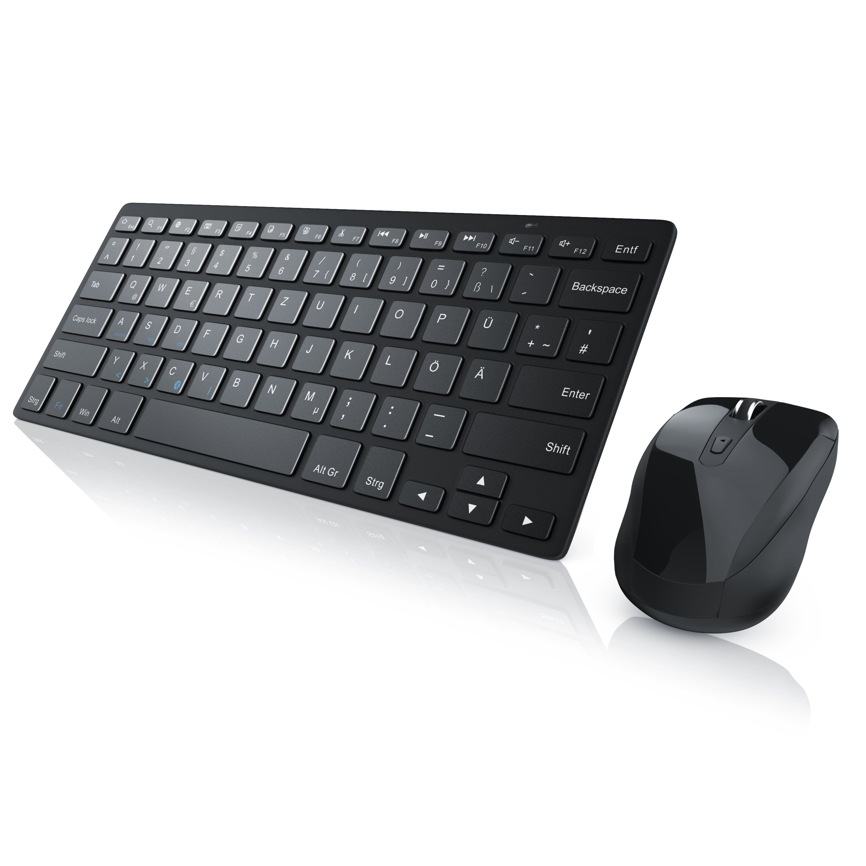 Aplic Tastatur- und Maus-Set, Wireless Bluetooth Keyboard + Notebook Mouse  für PC, Smartphone/Tablet