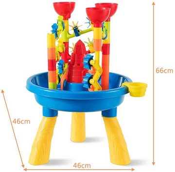 COSTWAY Wasserspieltisch Sandkastentisch Kinderspieltisch, (30 teilig)