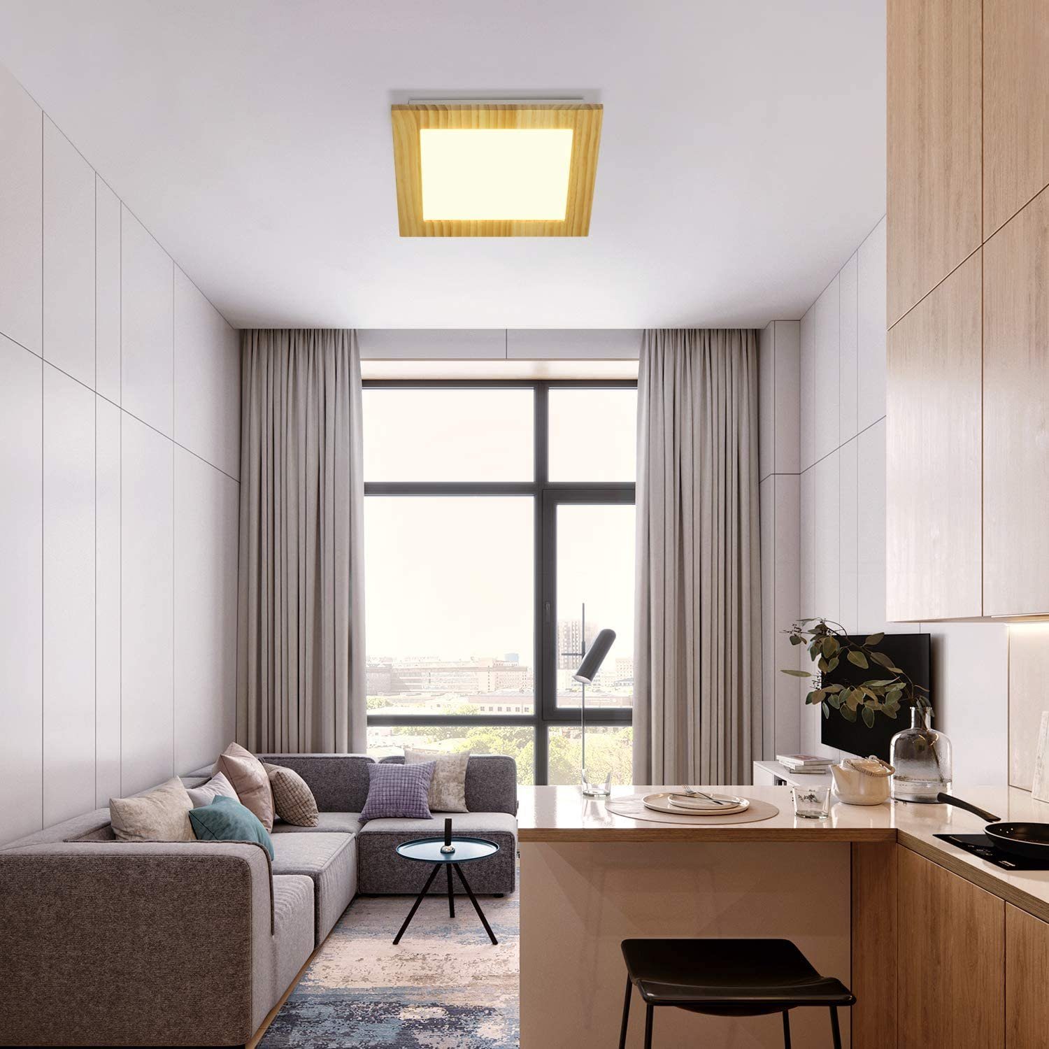 3000K Design fest Quadrat LED Küche Treppen Balkon, ZMH 30cm Deckenleuchte LED integriert Flur