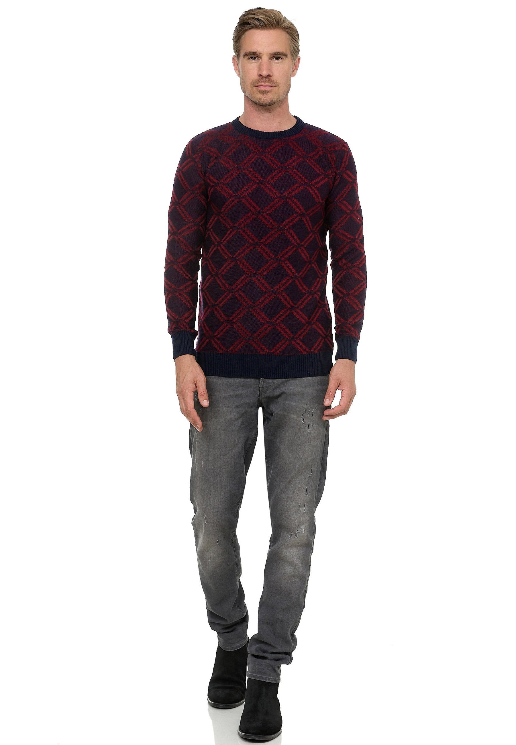 Rusty Neal Strickpullover in tollem Karo-Design günstig online kaufen