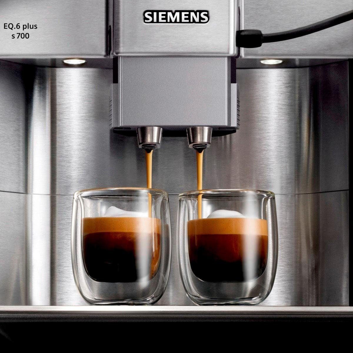 2 Tassenpodest SIEMENS EQ.6 4 Tassen plus TE657503DE, s700 Profile, gleichzeitig, beleuchtetes Kaffeevollautomat