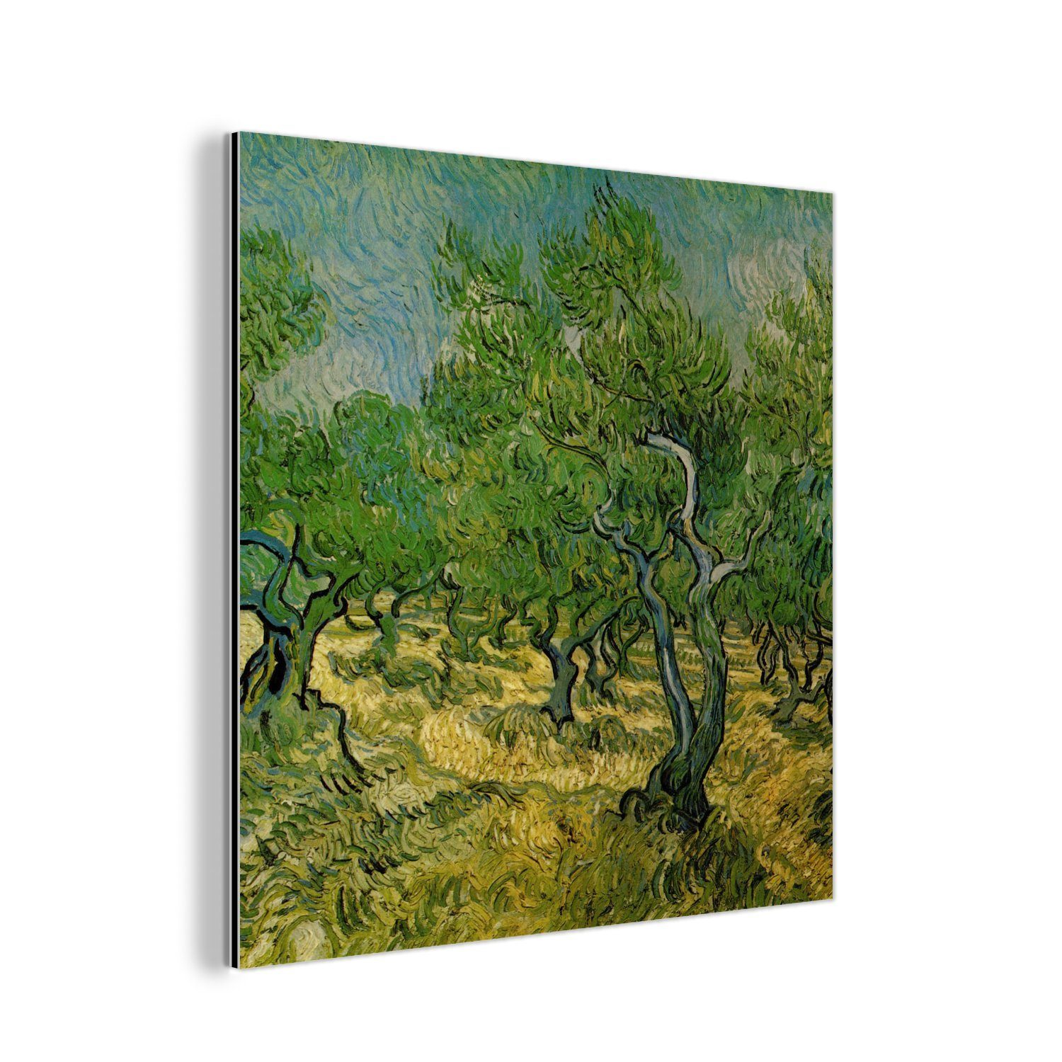 MuchoWow Metallbild Olivenhain - Vincent van Gogh, (1 St), Alu-Dibond-Druck, Gemälde aus Metall, Aluminium deko