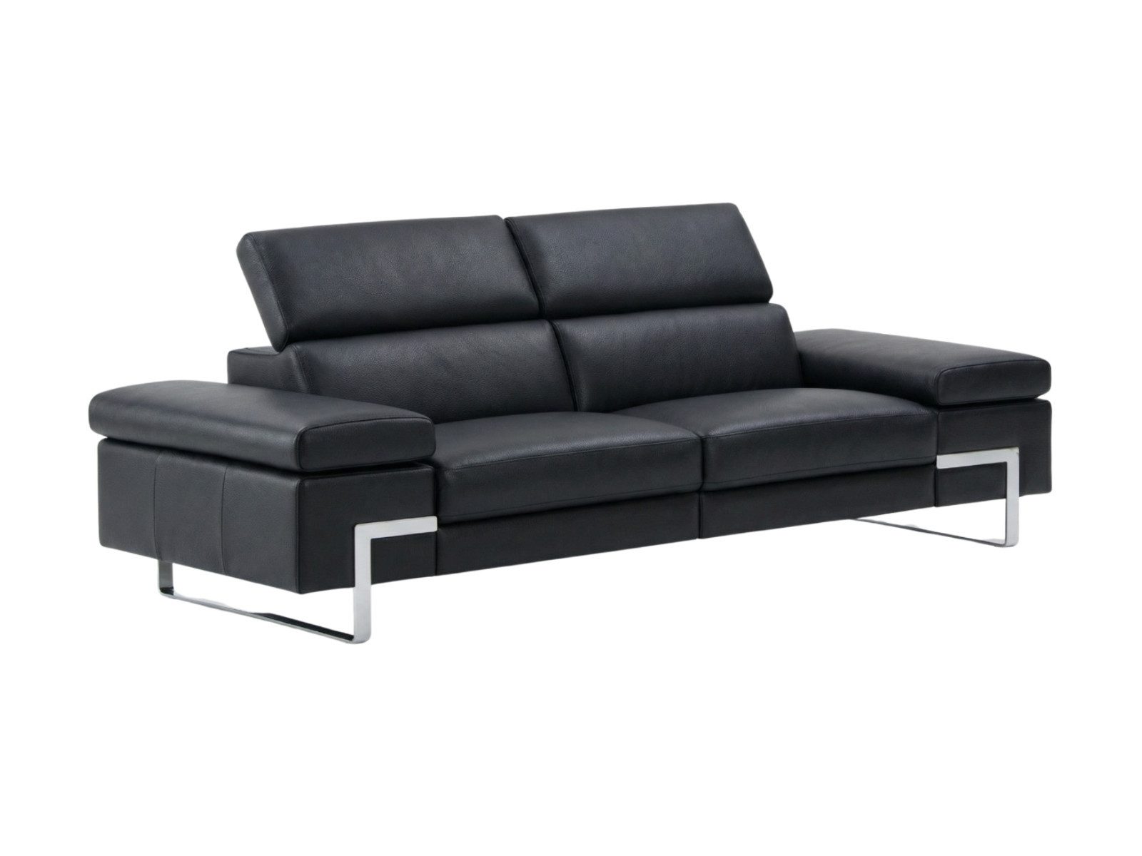 Villa Möbel Sofa Opera, 2-Sitzer 1 Teile, Echtleder-Sofa mit Kopfteilverstellung fürs Wohnzimmer
